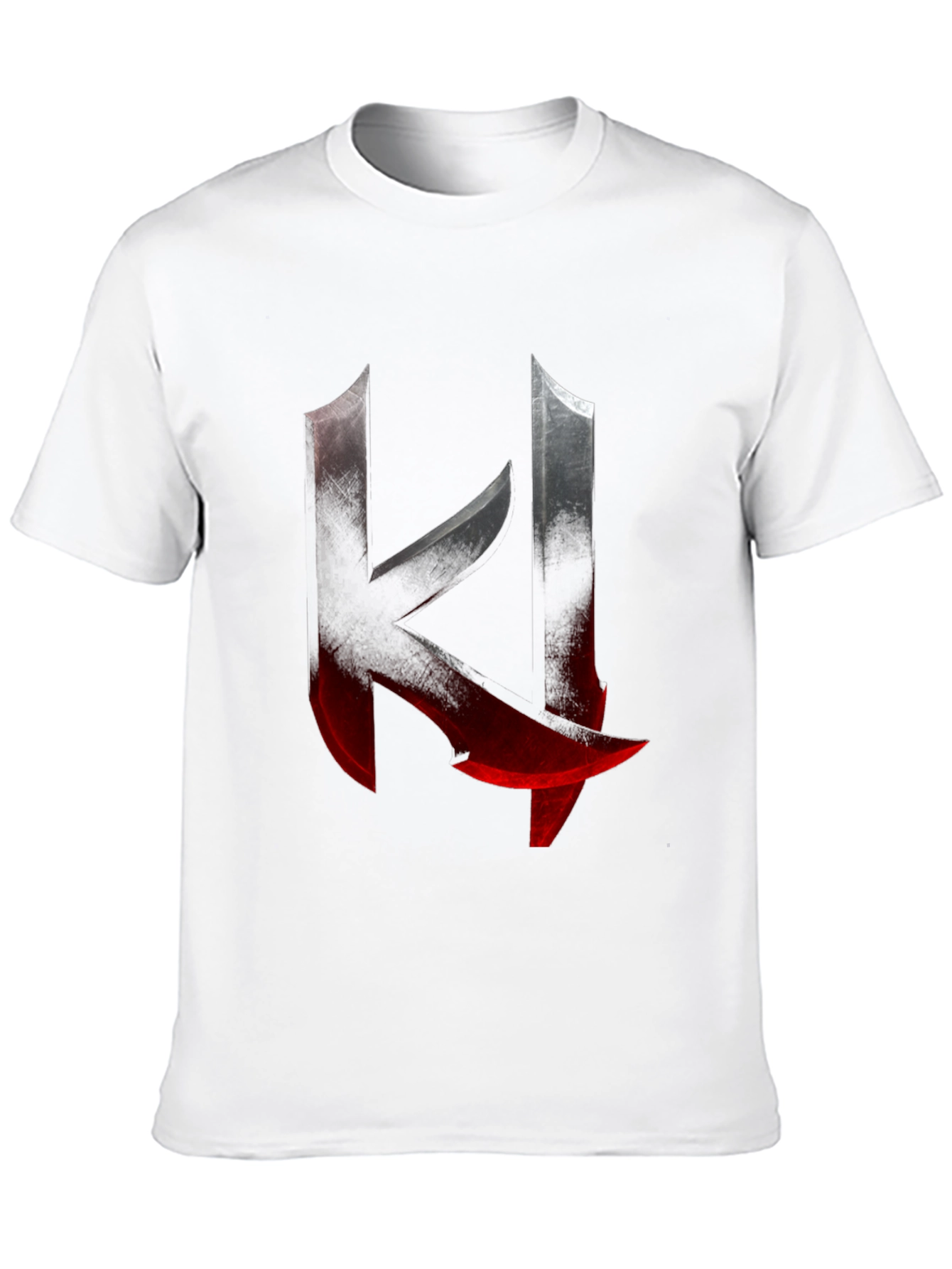 Edgy K Letter Graphic Print Black T-Shirt