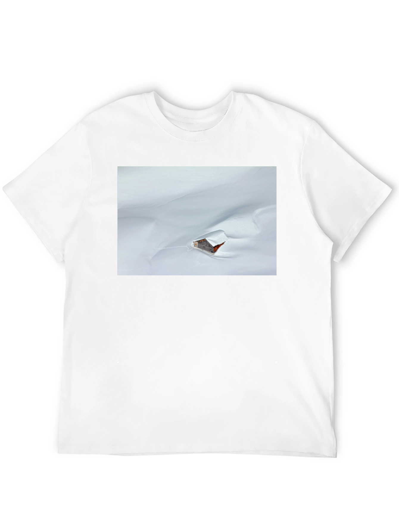 Snowy Cabin Graphic T-Shirt - Black