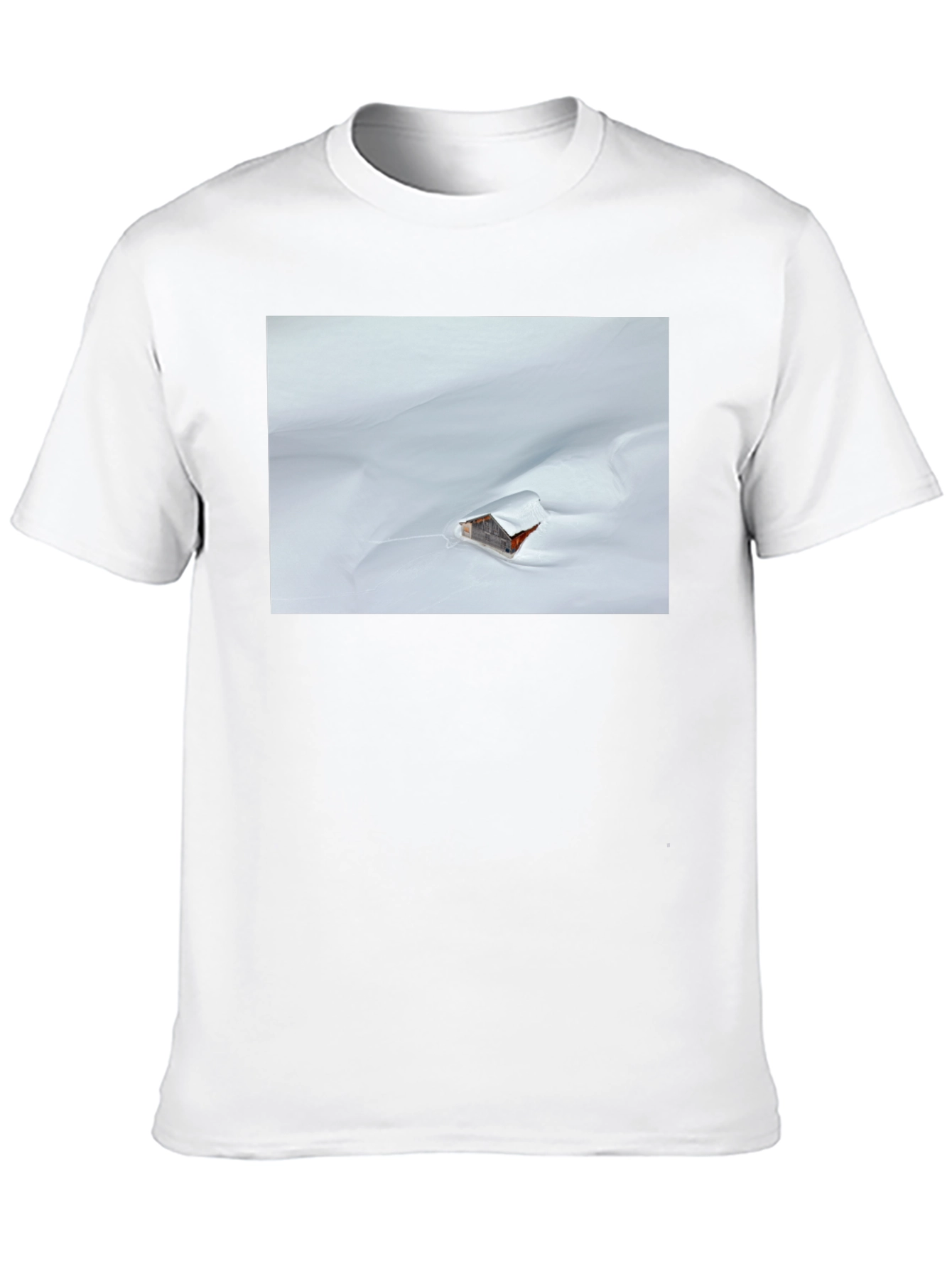 Snowy Cabin Graphic T-Shirt - Black