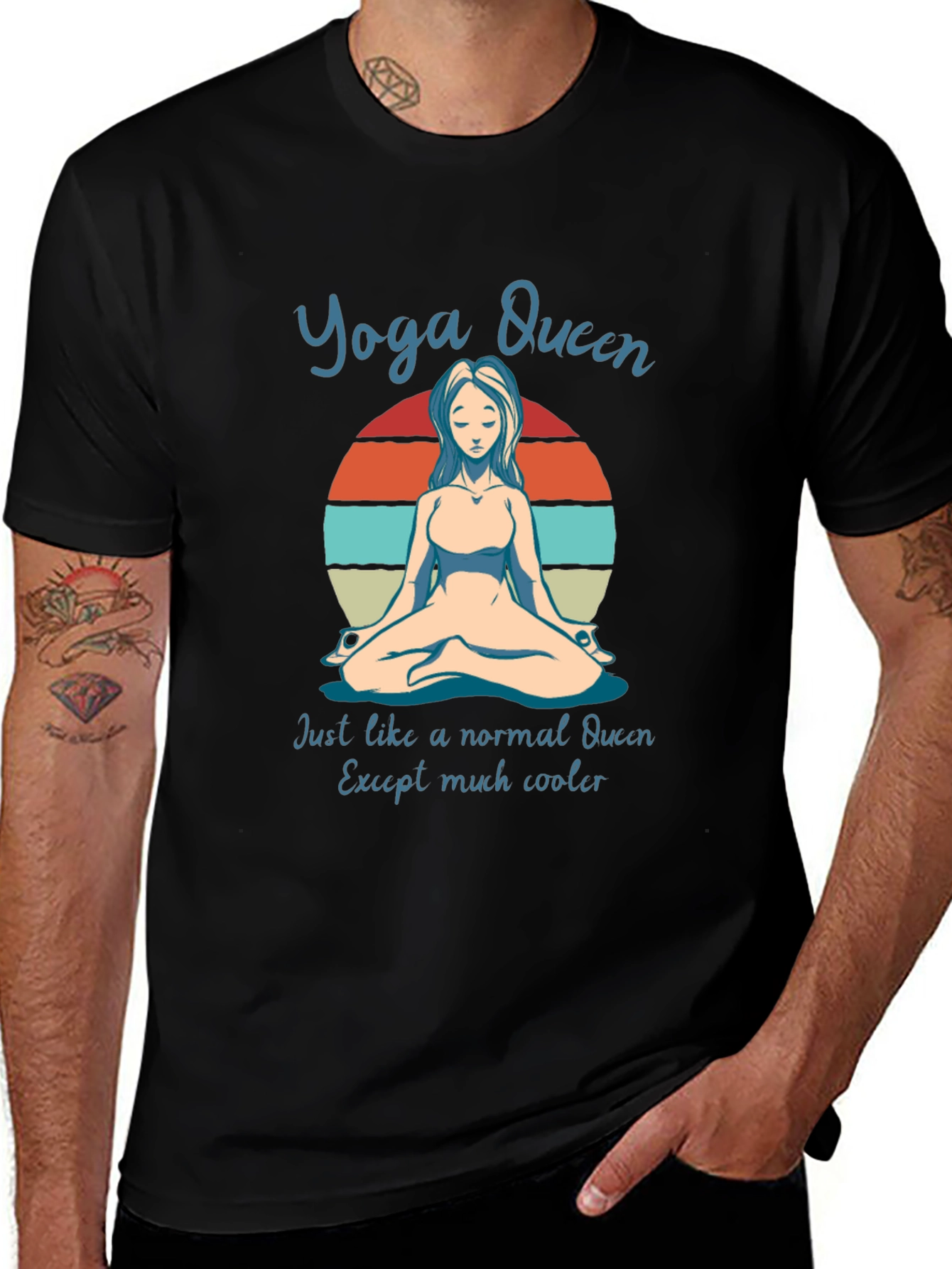 Yoga Queen T-Shirt - Meditating Woman Graphic Tee