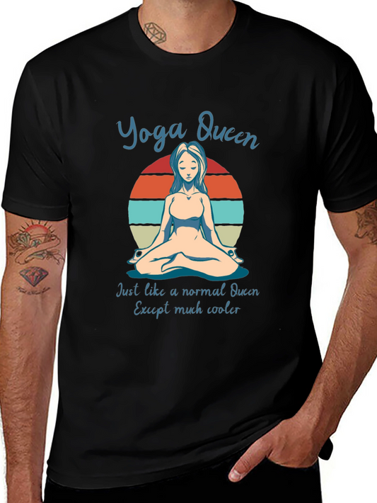 Yoga Queen T-Shirt - Meditating Woman Graphic Tee
