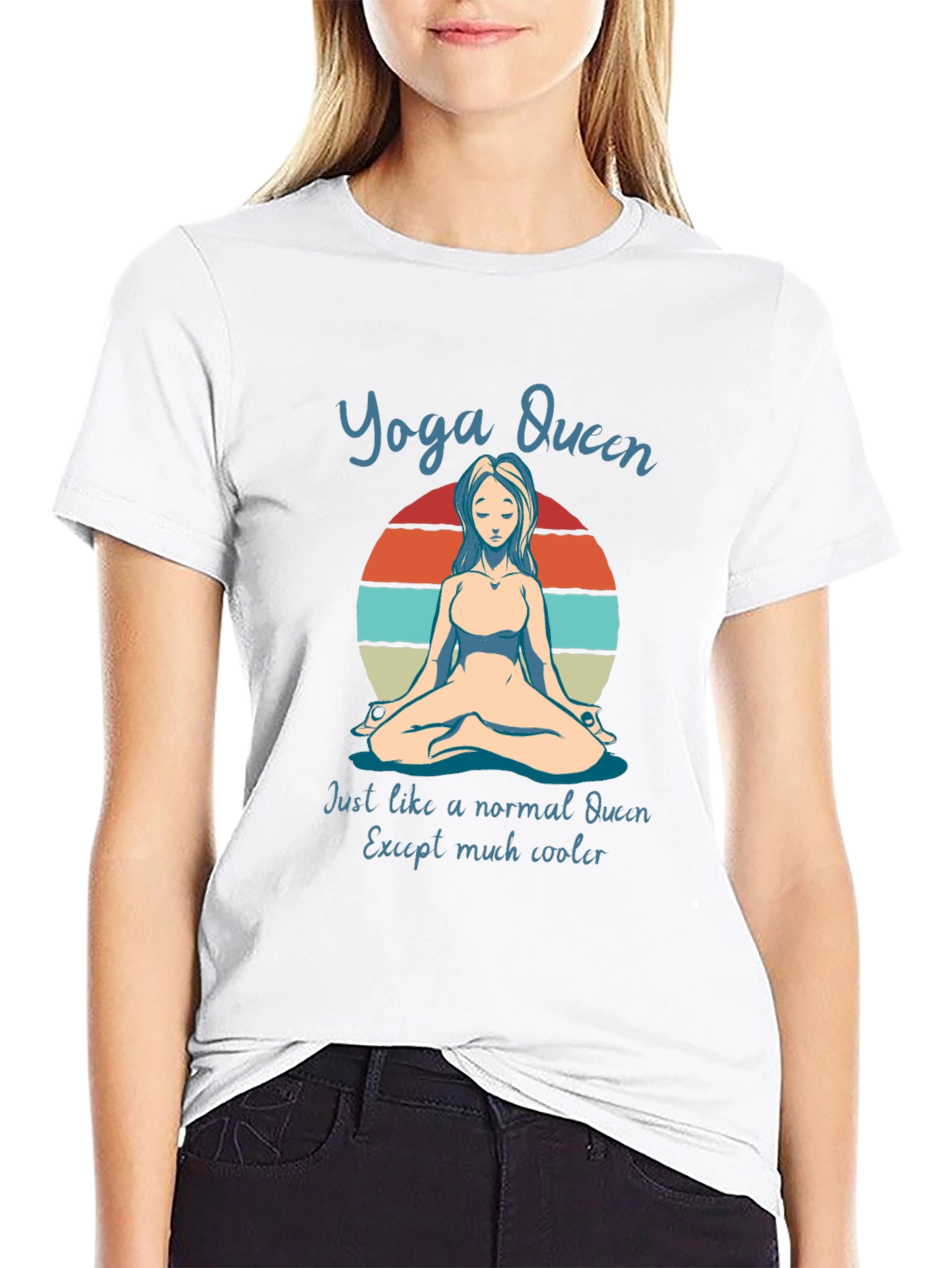 Yoga Queen T-Shirt - Meditating Woman Graphic Tee