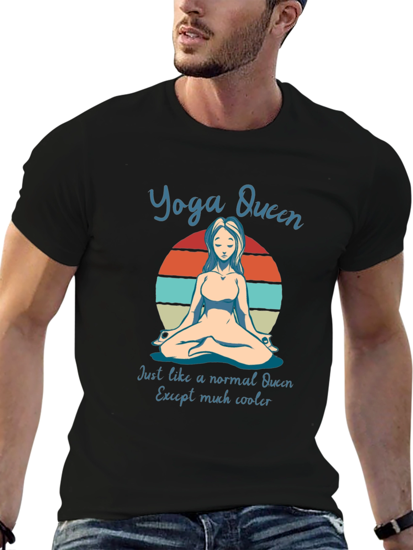 Yoga Queen T-Shirt - Meditating Woman Graphic Tee