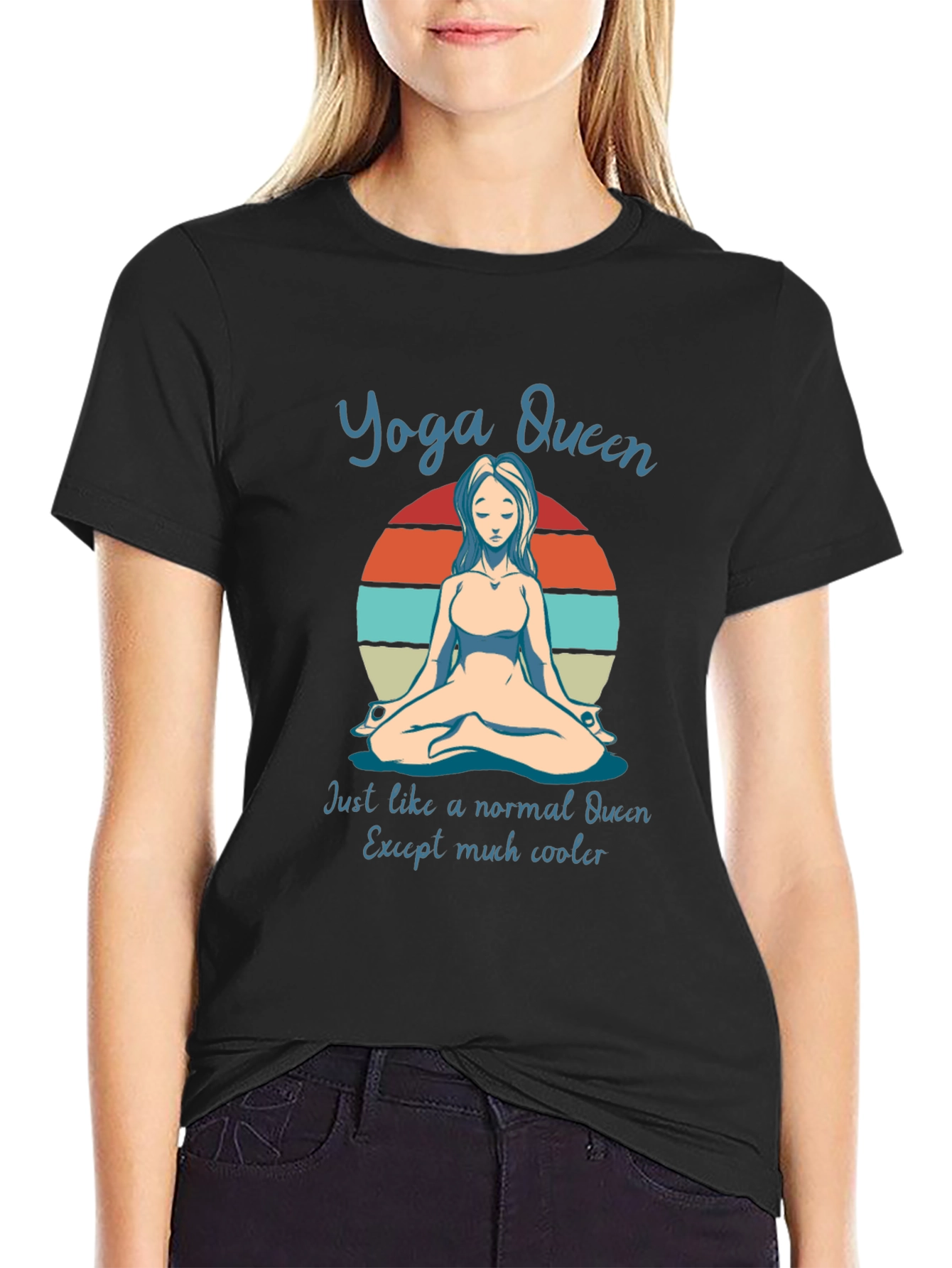 Yoga Queen T-Shirt - Meditating Woman Graphic Tee