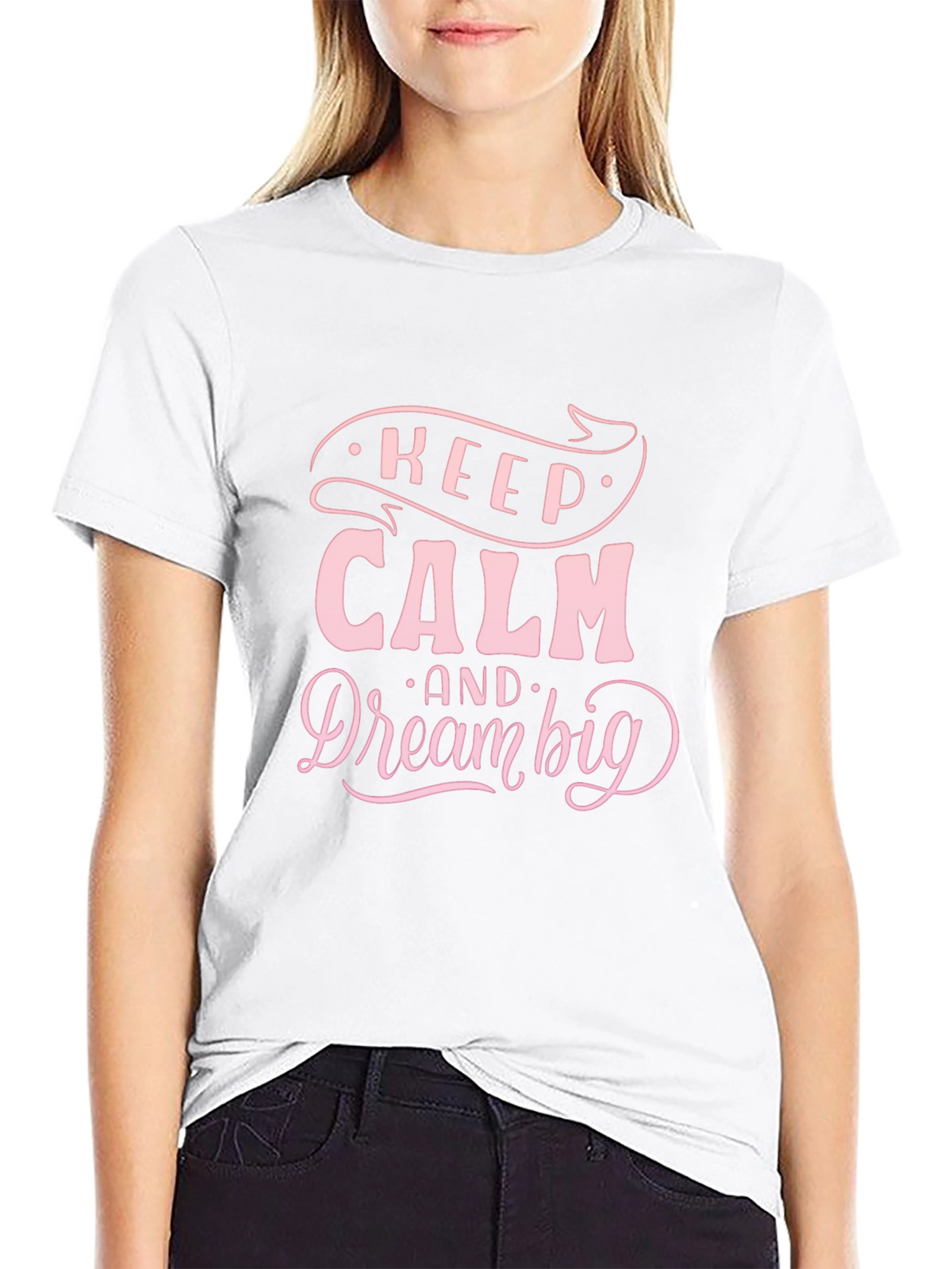Keep Calm & Dream Big Black T-Shirt