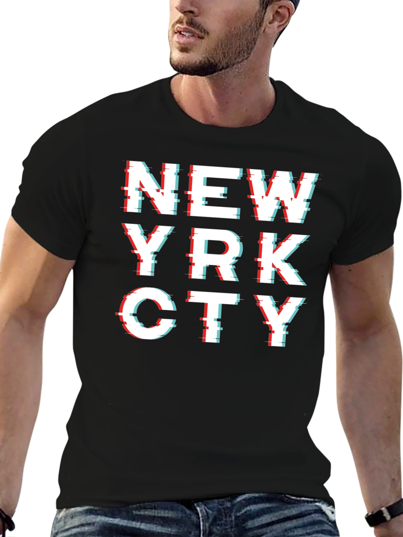 NYC Glitch Black Tee - City Style T-Shirt