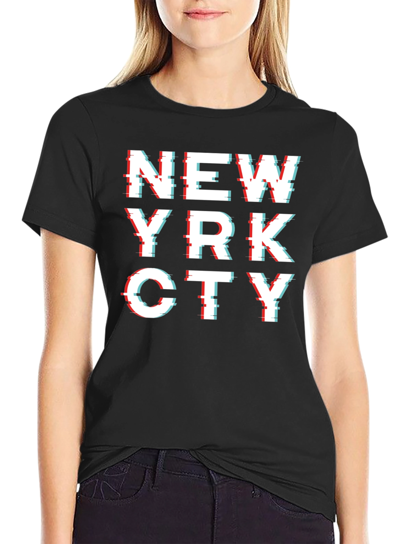 NYC Glitch Black Tee - City Style T-Shirt