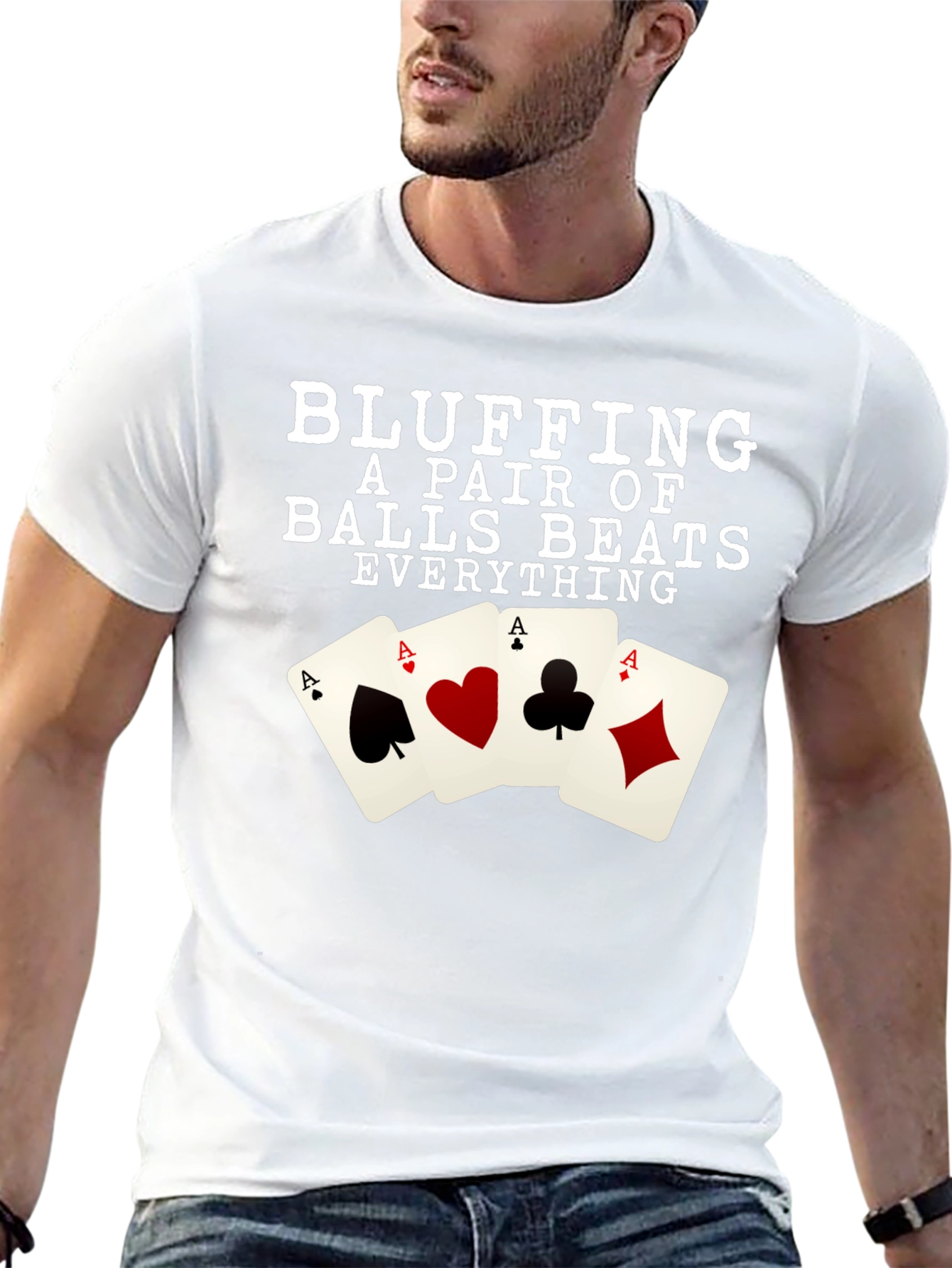 Bluffing Pair Beats All Poker T-Shirt