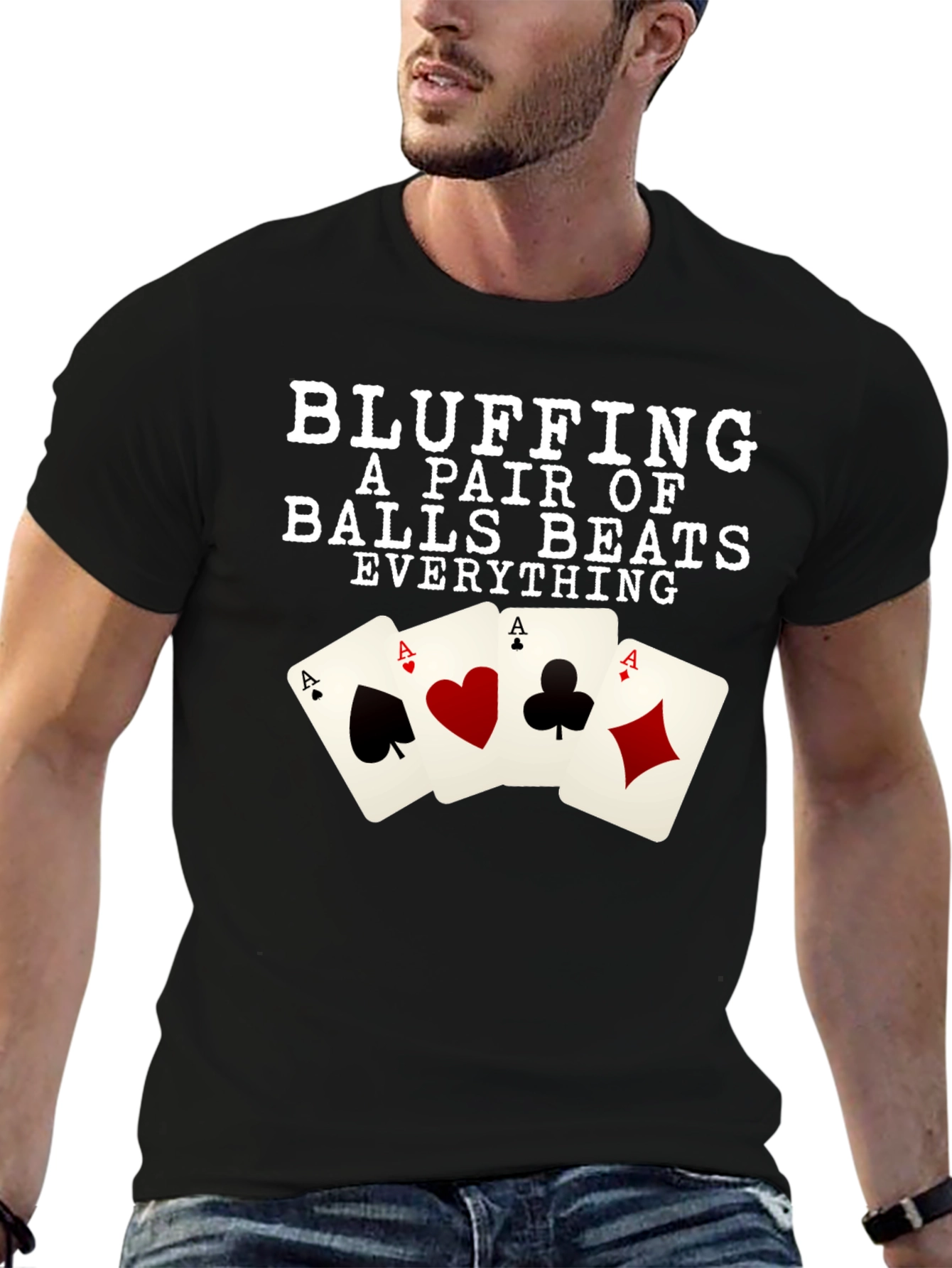 Bluffing Pair Beats All Poker T-Shirt