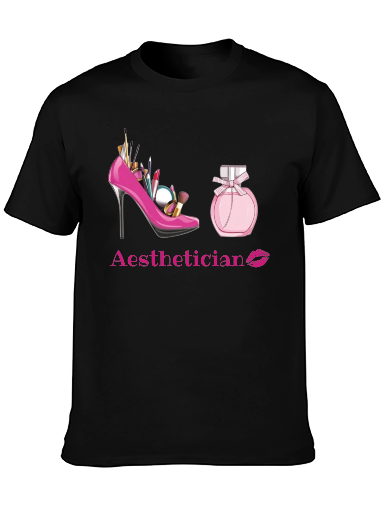 Aesthetician T-Shirt: Makeup High Heel & Perfume