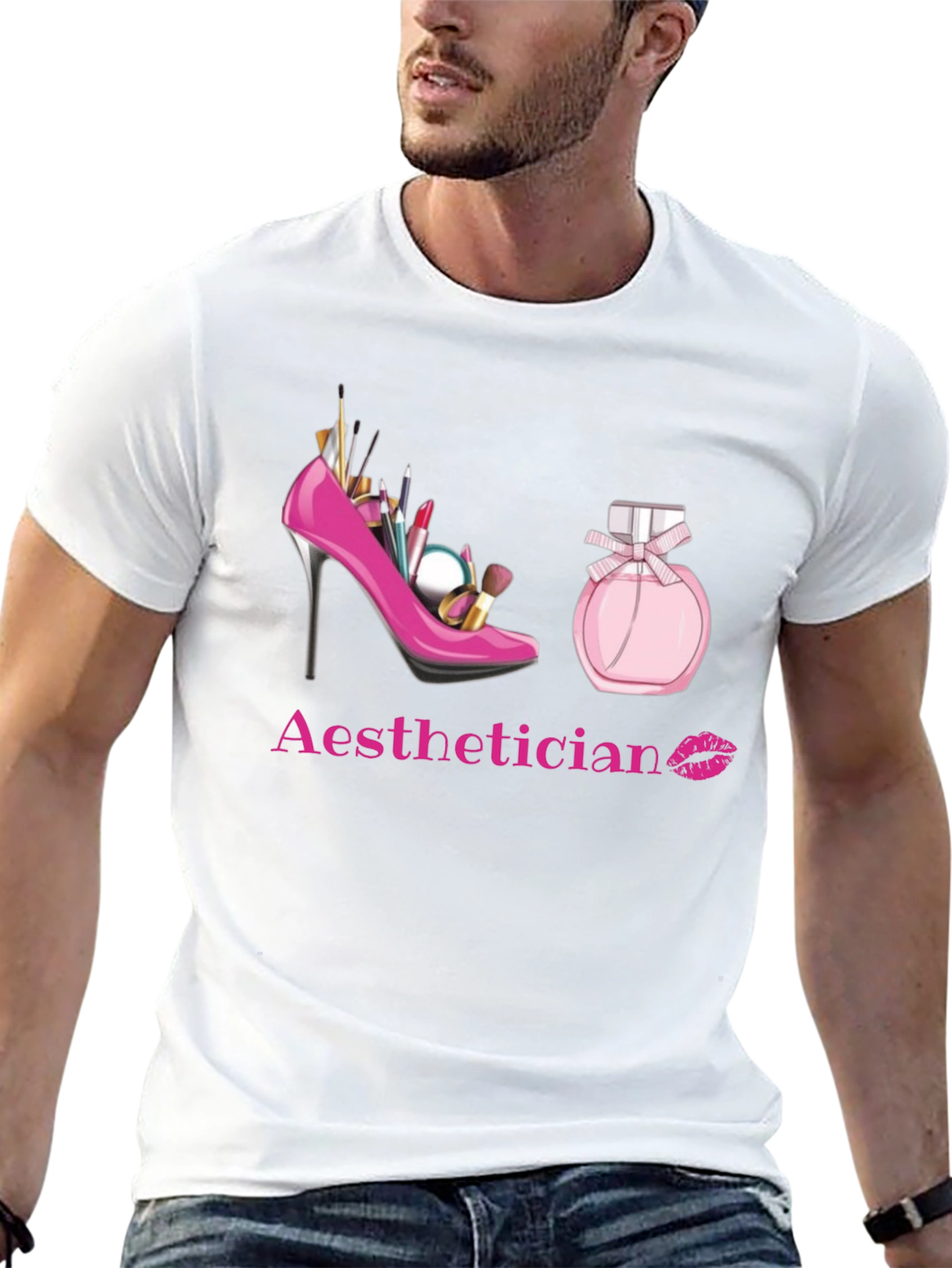 Aesthetician T-Shirt: Makeup High Heel & Perfume