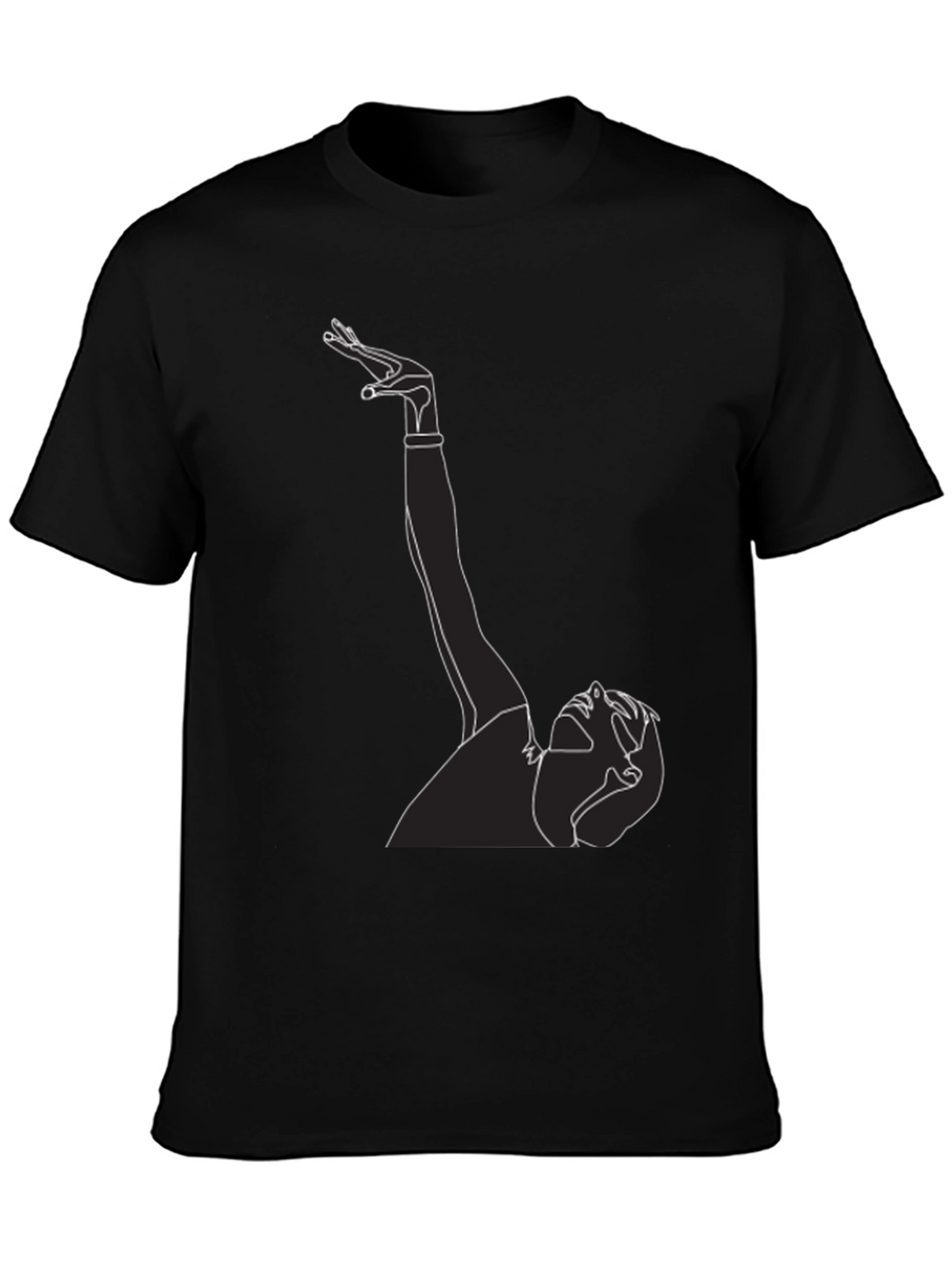 Line Art Graphic Tee - Black T-Shirt