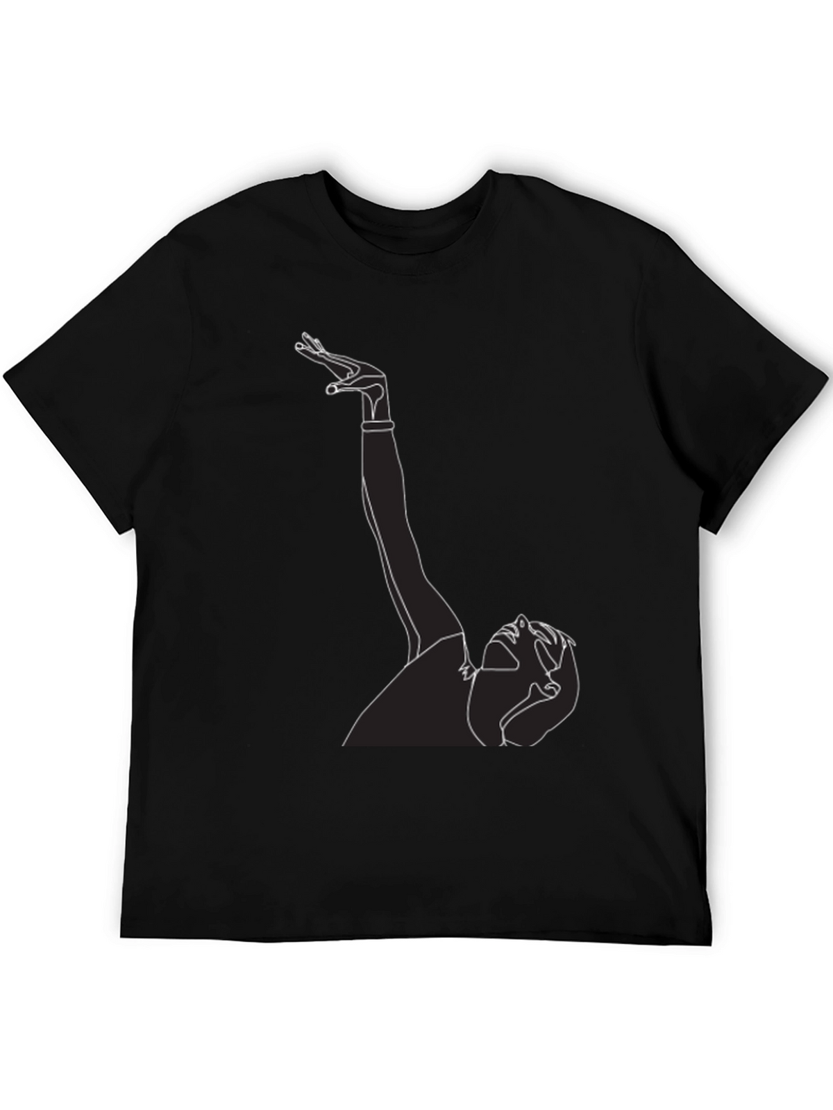 Line Art Graphic Tee - Black T-Shirt