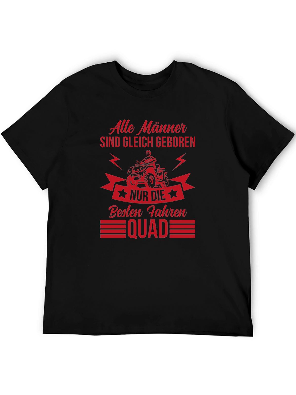 Mens Black T-Shirt - Quad Biker Design