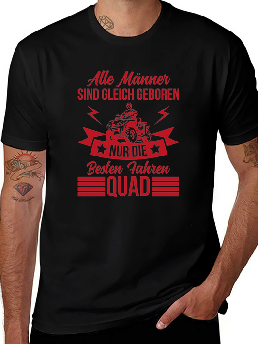 Mens Black T-Shirt - Quad Biker Design