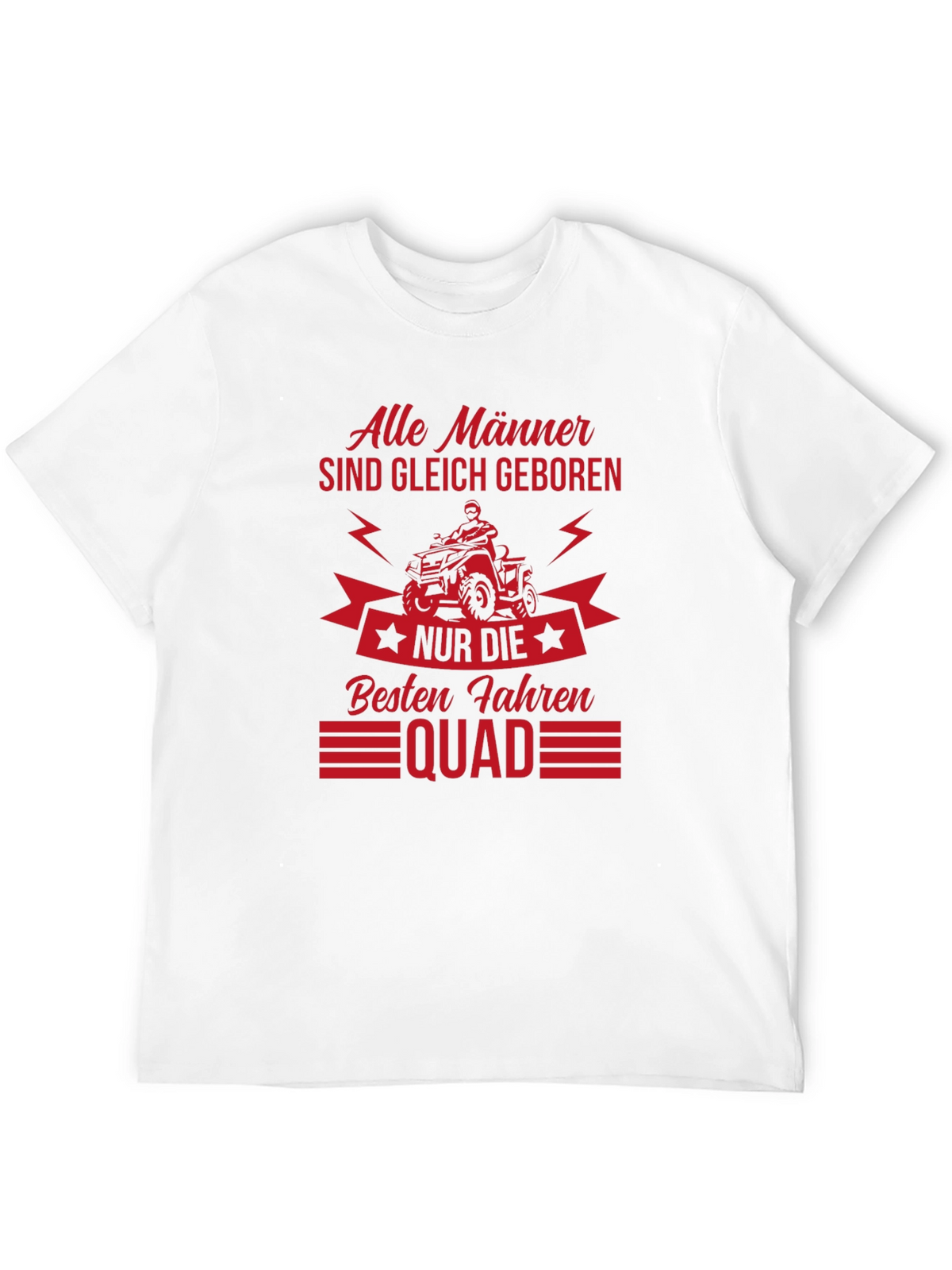 Mens Black T-Shirt - Quad Biker Design