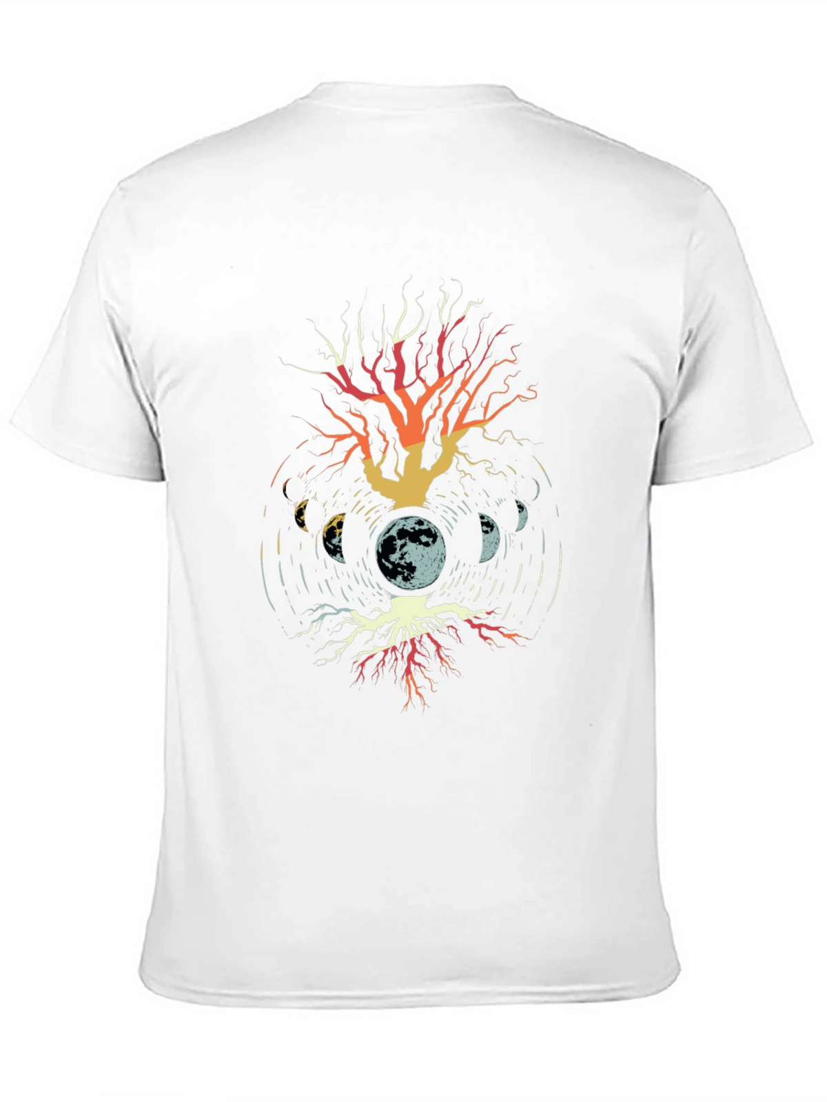 Moon Phases Tree Graphic T-Shirt - Black