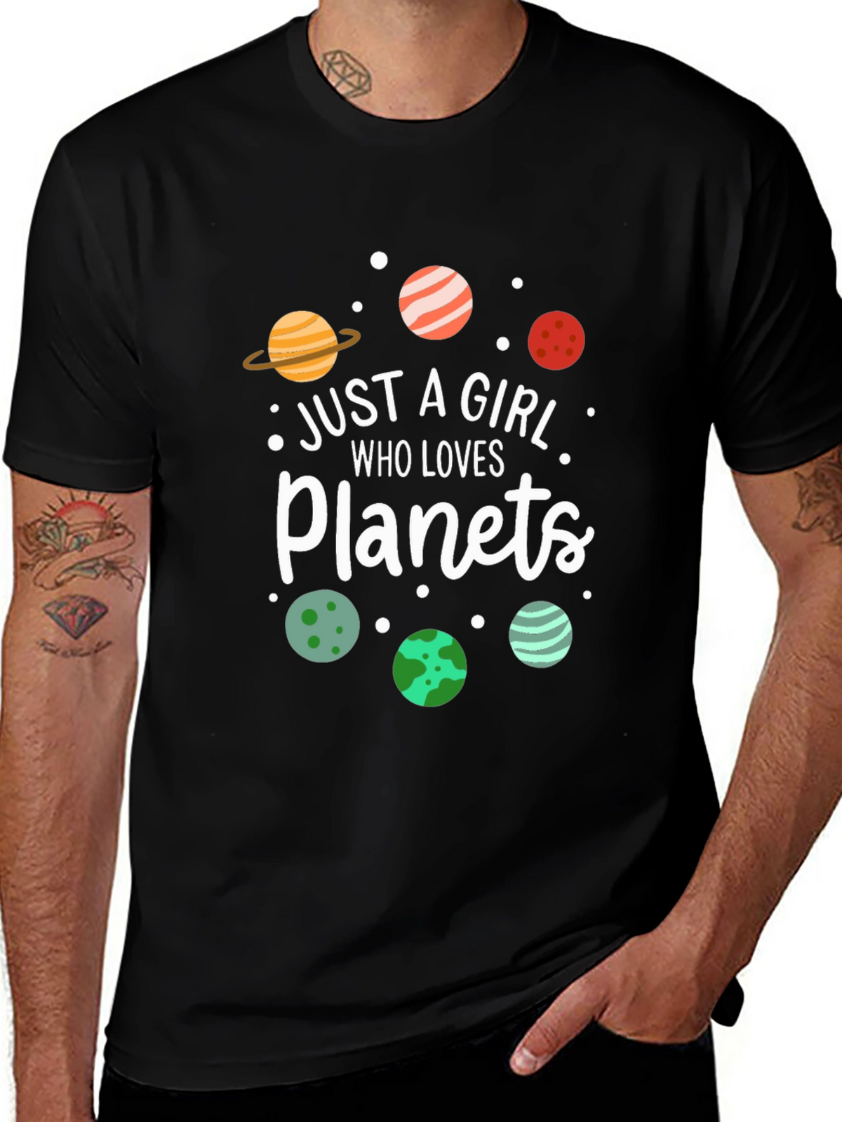 Just A Girl Who Loves Planets Graphic Tee