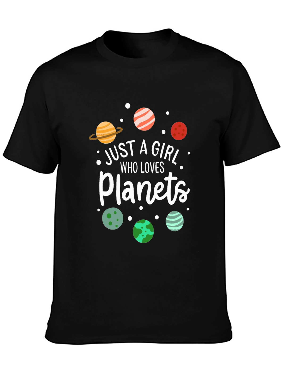 Just A Girl Who Loves Planets Graphic Tee