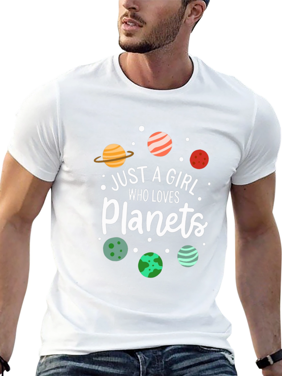 Just A Girl Who Loves Planets Graphic Tee