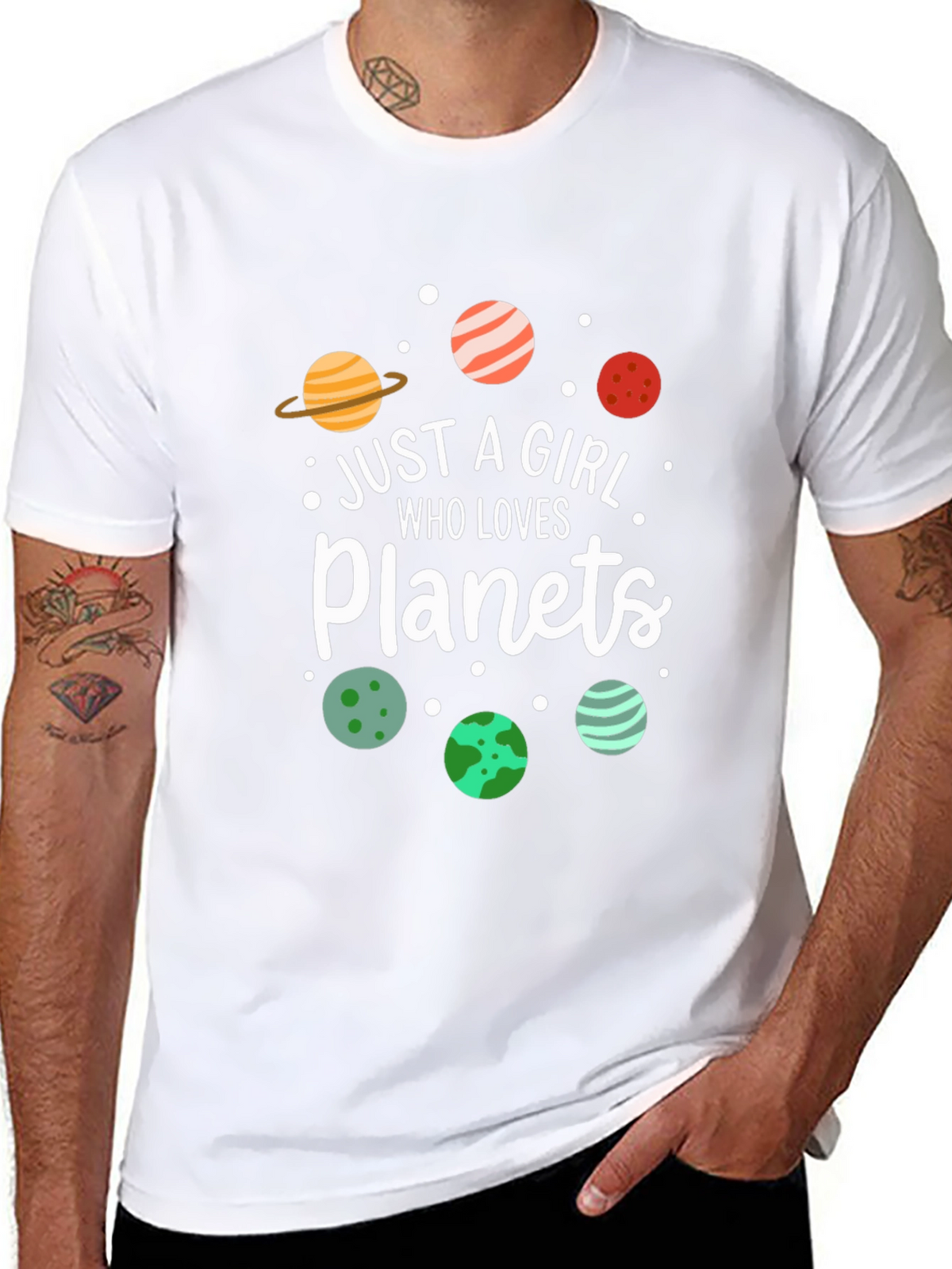 Just A Girl Who Loves Planets Graphic Tee
