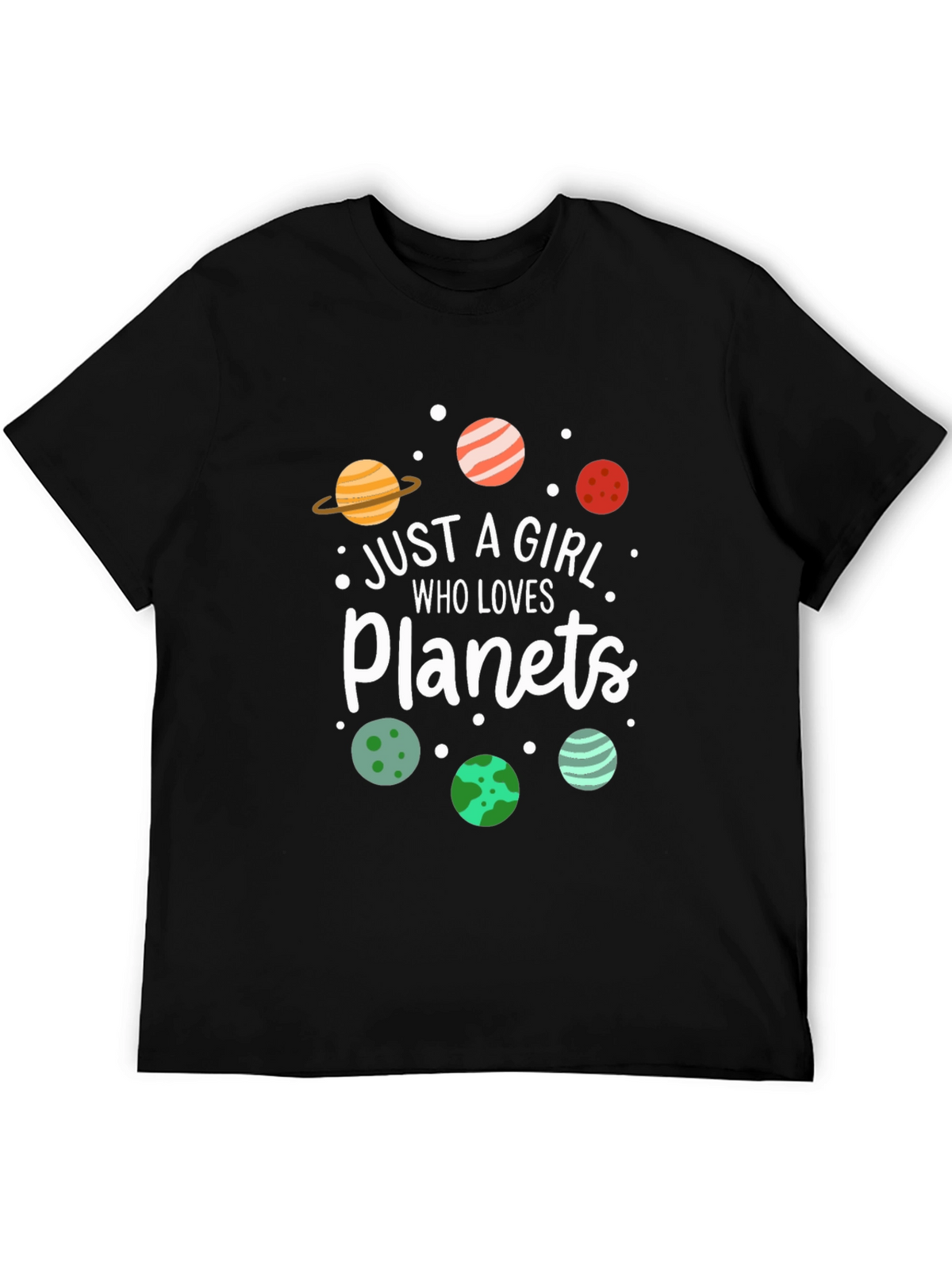 Just A Girl Who Loves Planets Graphic Tee