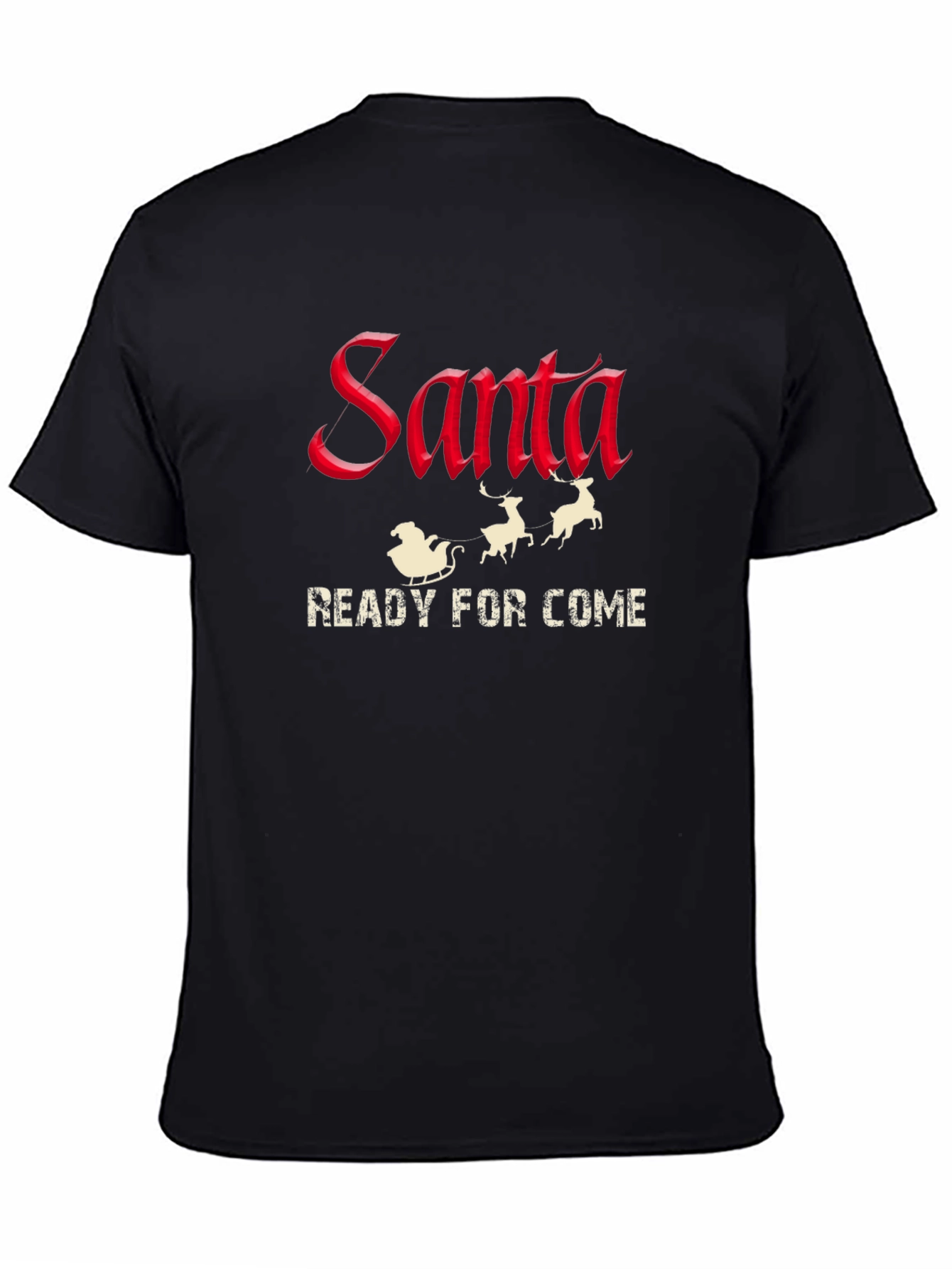 Santa Ready For Come Black T-Shirt