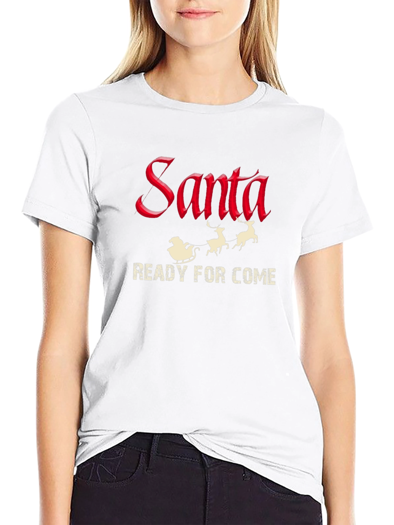 Santa Ready For Come Black T-Shirt