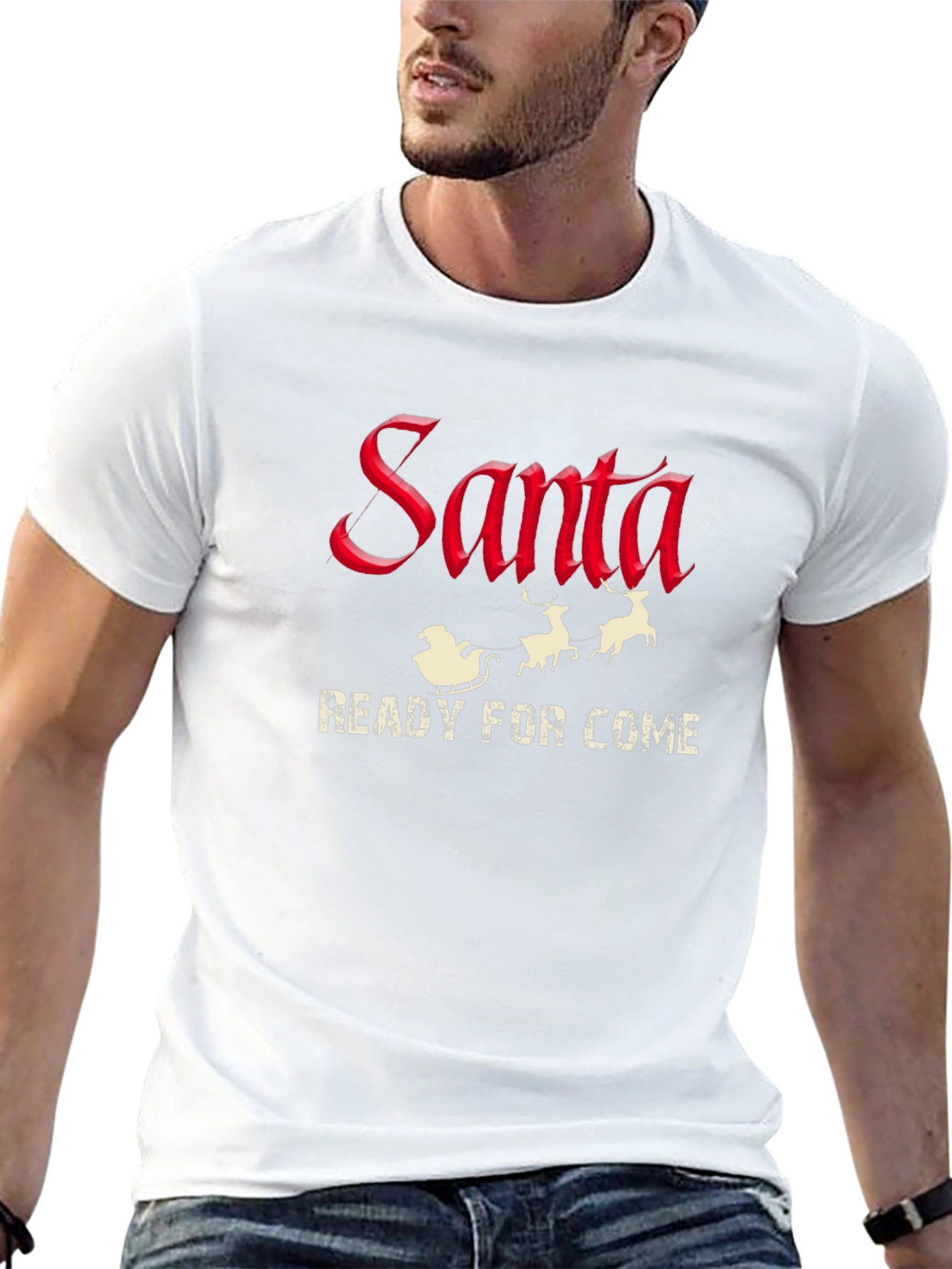 Santa Ready For Come Black T-Shirt