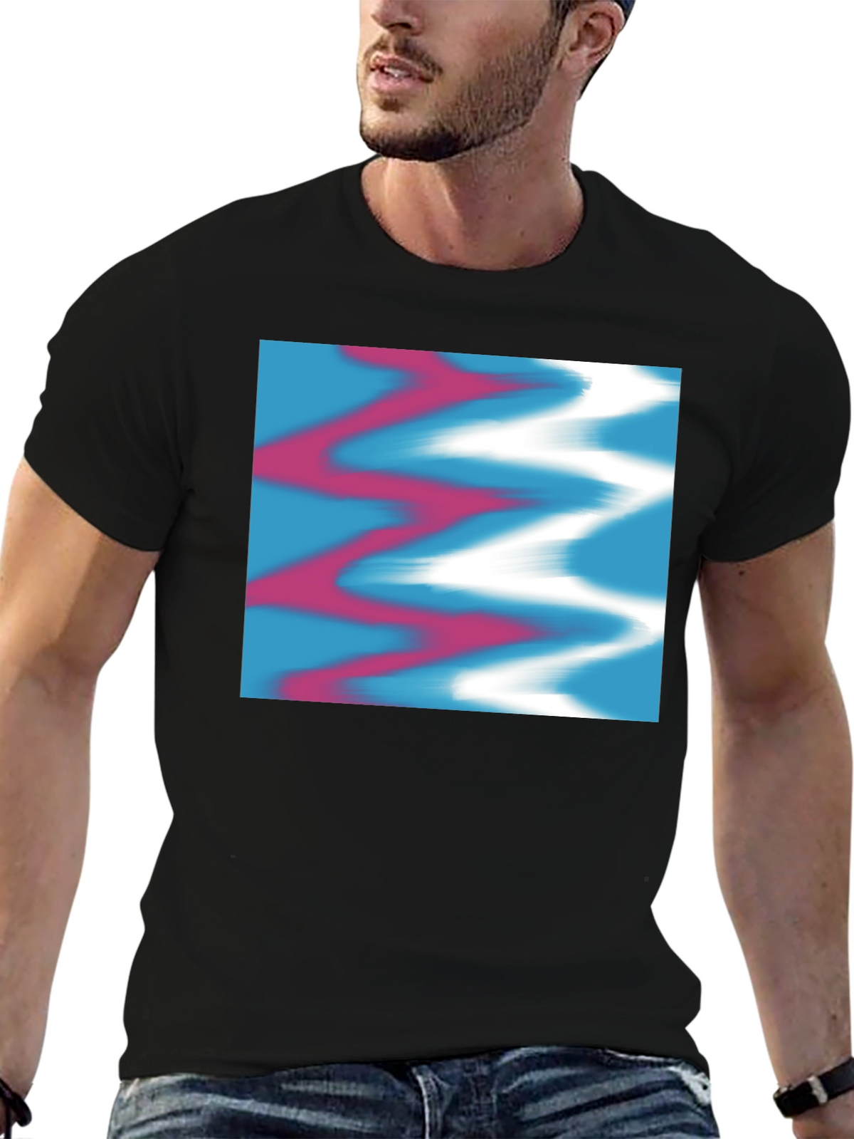 Modern Art Graphic Tee - Stylish Black T-Shirt