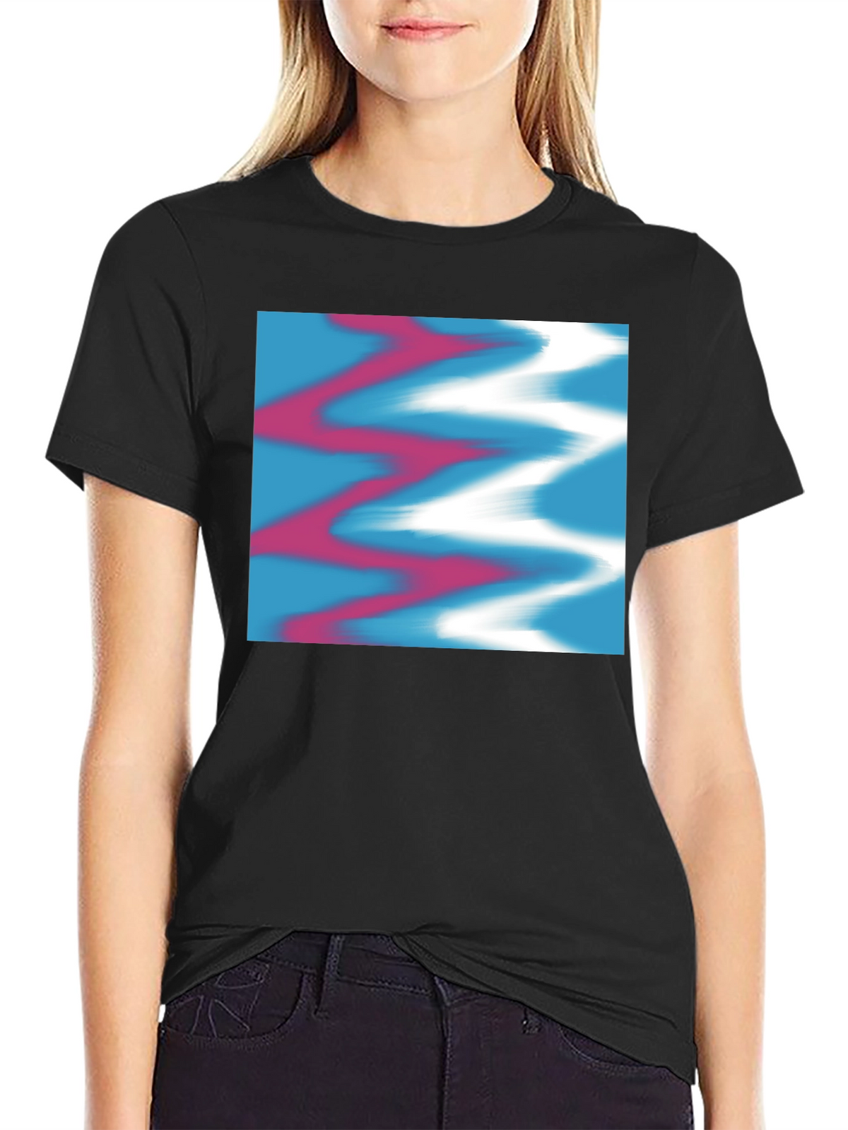 Modern Art Graphic Tee - Stylish Black T-Shirt