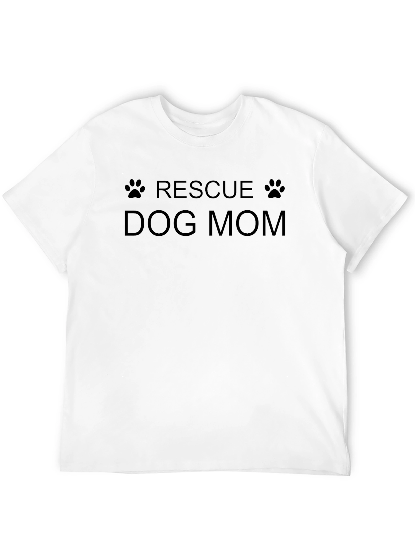 Rescue Dog Mom T-Shirt - Paw Print Design