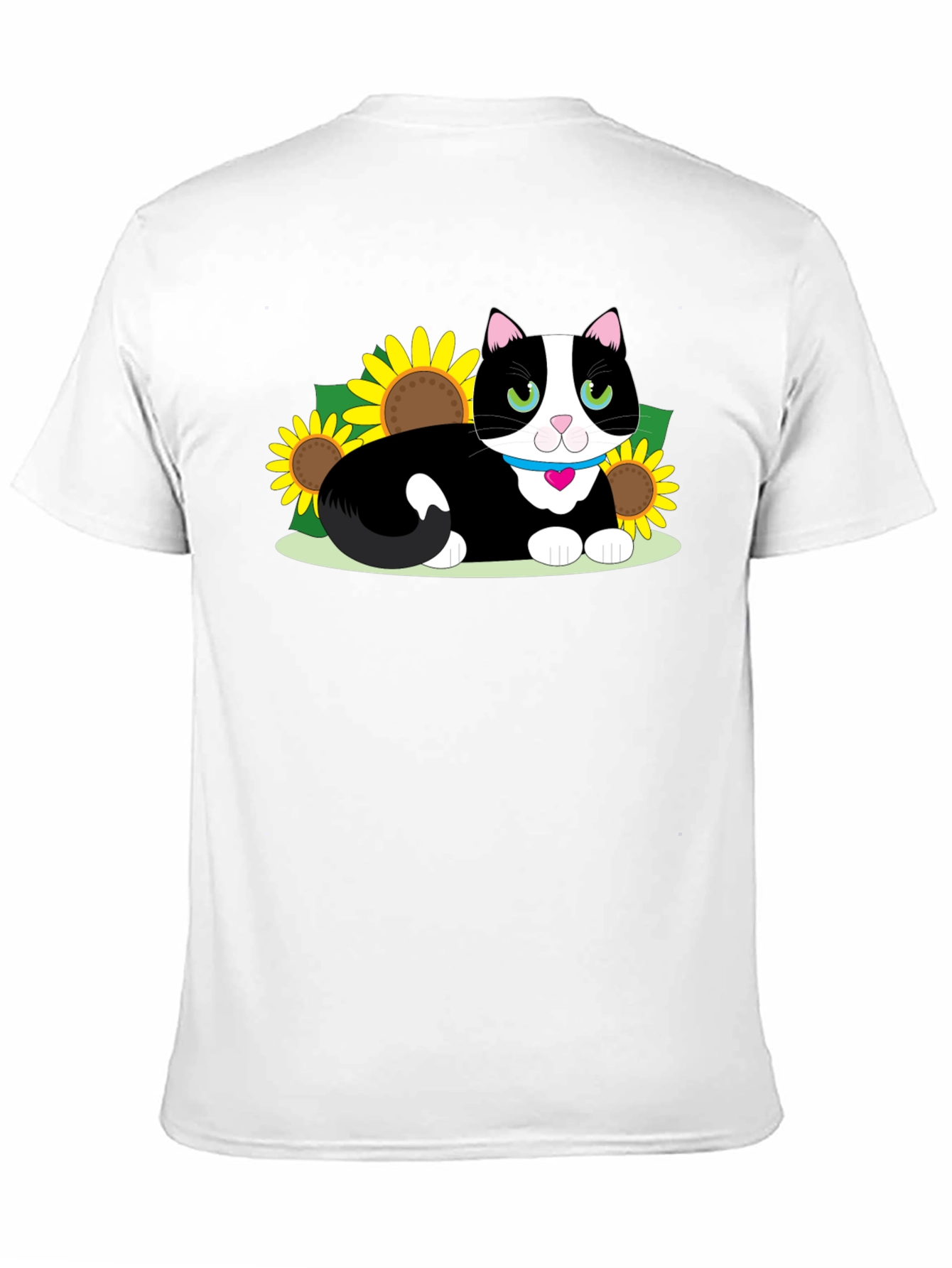Cute Cat & Sunflower Graphic Tee