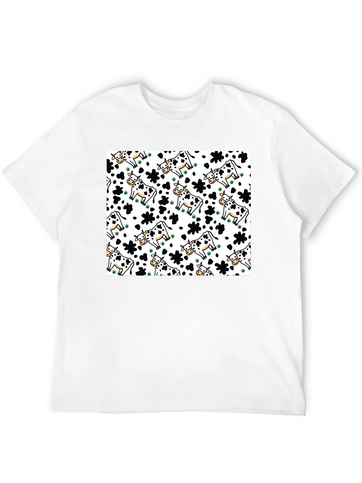 Cow Pattern Crew Neck T-Shirt