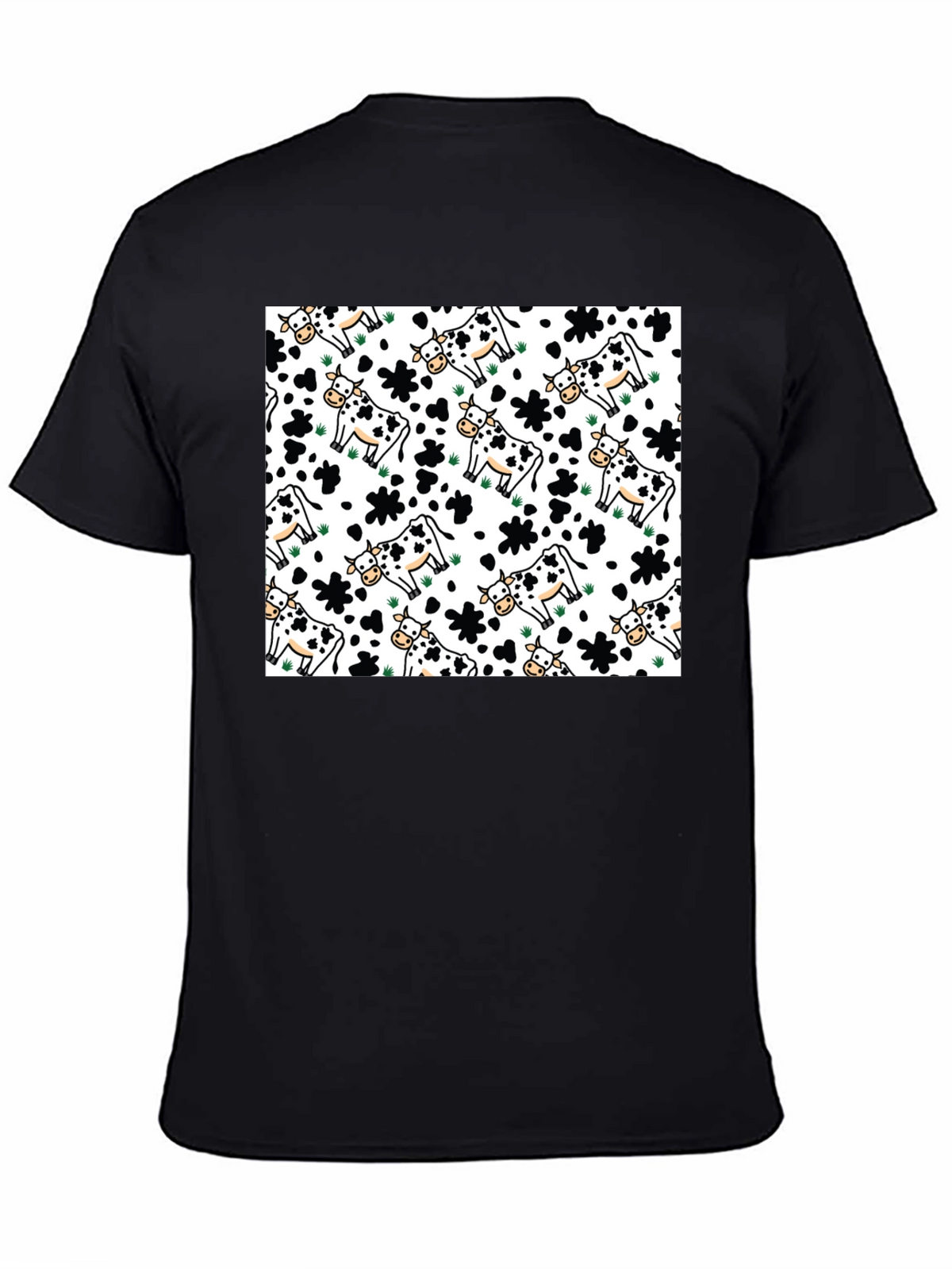 Cow Pattern Crew Neck T-Shirt