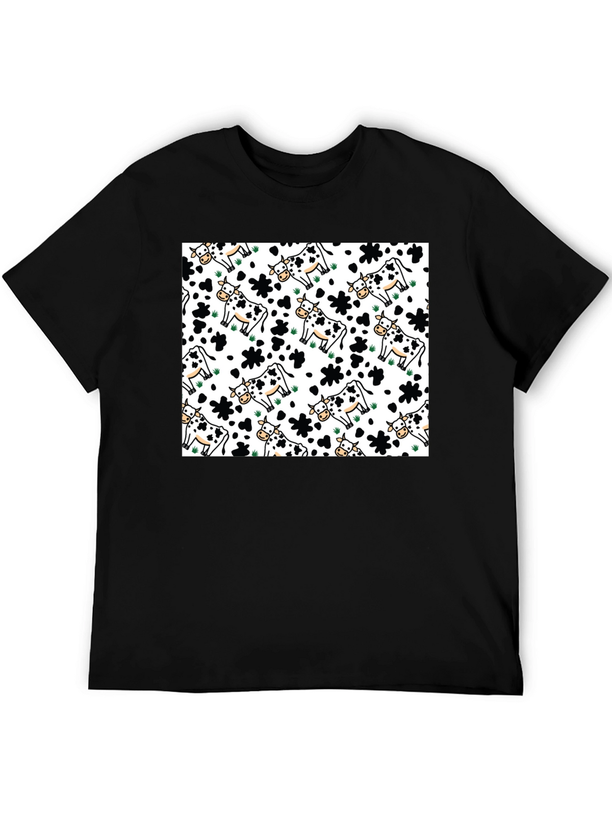 Cow Pattern Crew Neck T-Shirt
