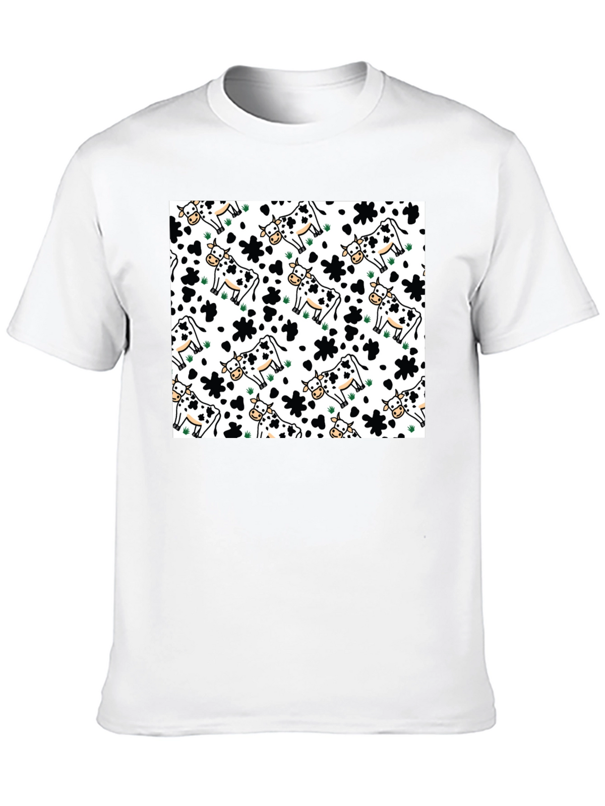 Cow Pattern Crew Neck T-Shirt