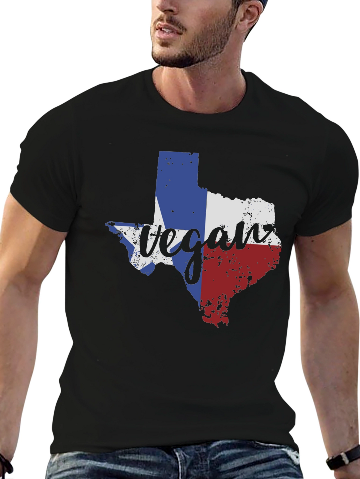 Texas Vegan T-Shirt State Pride Vegetarian Tee