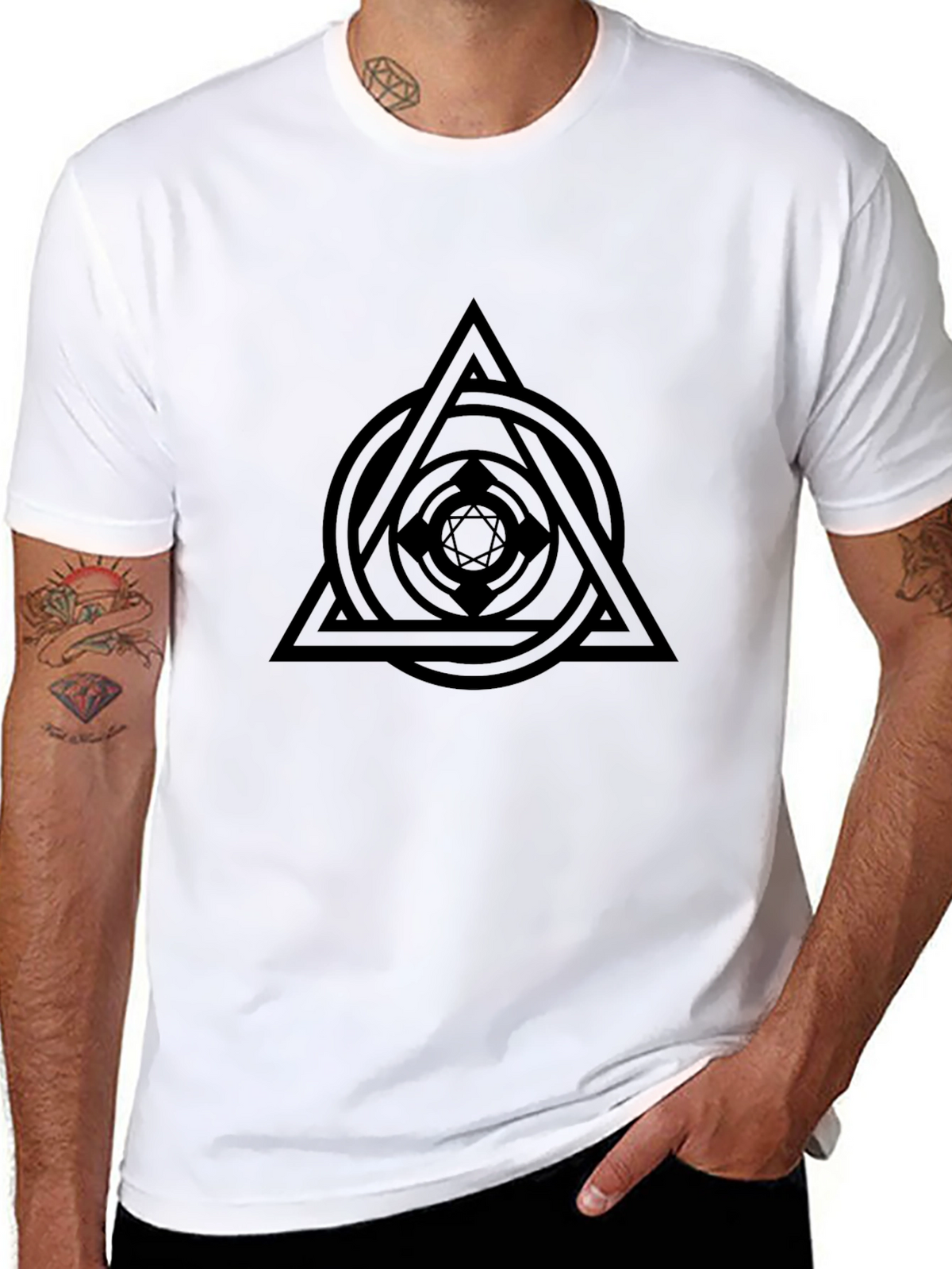 Geometric Symbol Black T-Shirt