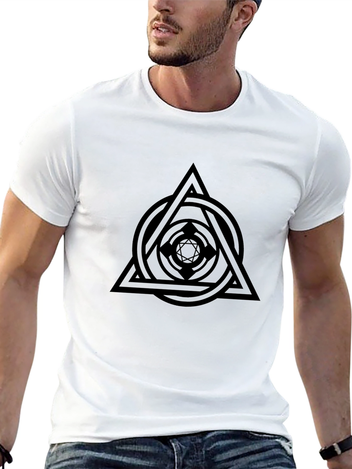Geometric Symbol Black T-Shirt