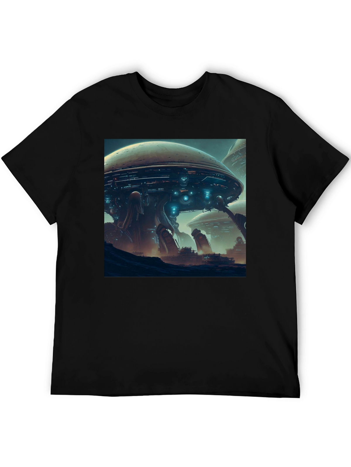 Sci-Fi Cityscape T-Shirt - Bold Graphic Tee