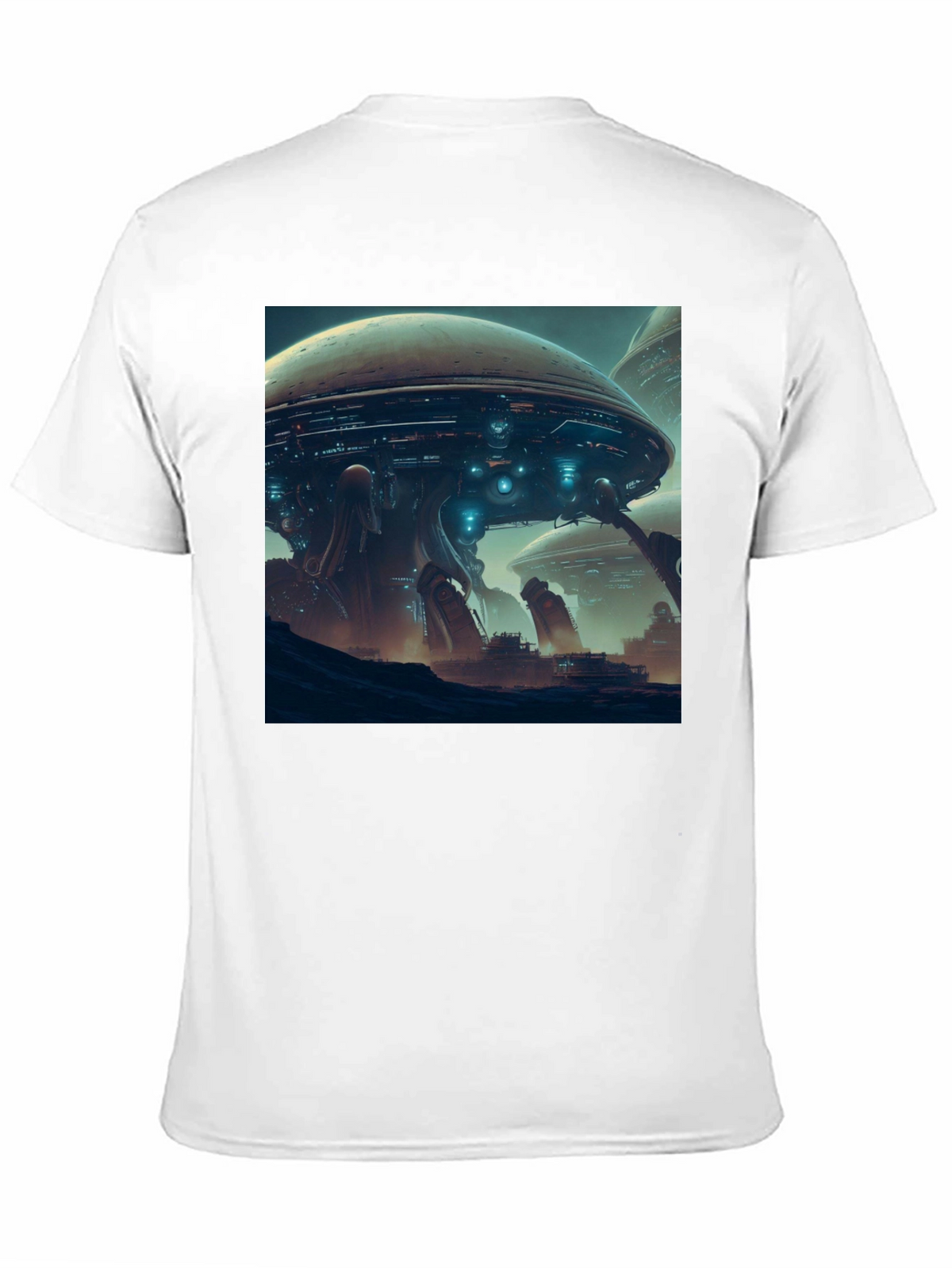 Sci-Fi Cityscape T-Shirt - Bold Graphic Tee