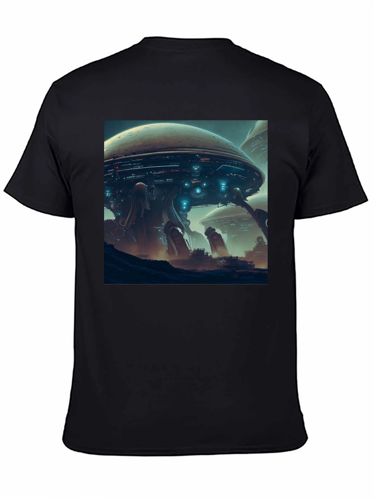 Sci-Fi Cityscape T-Shirt - Bold Graphic Tee