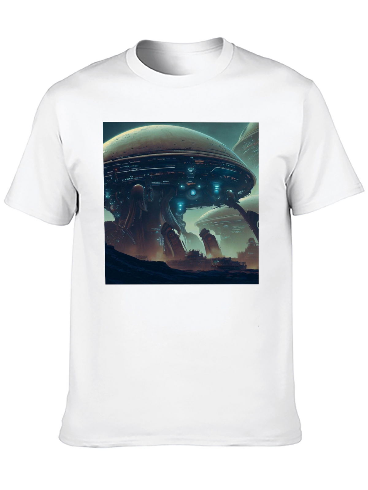 Sci-Fi Cityscape T-Shirt - Bold Graphic Tee