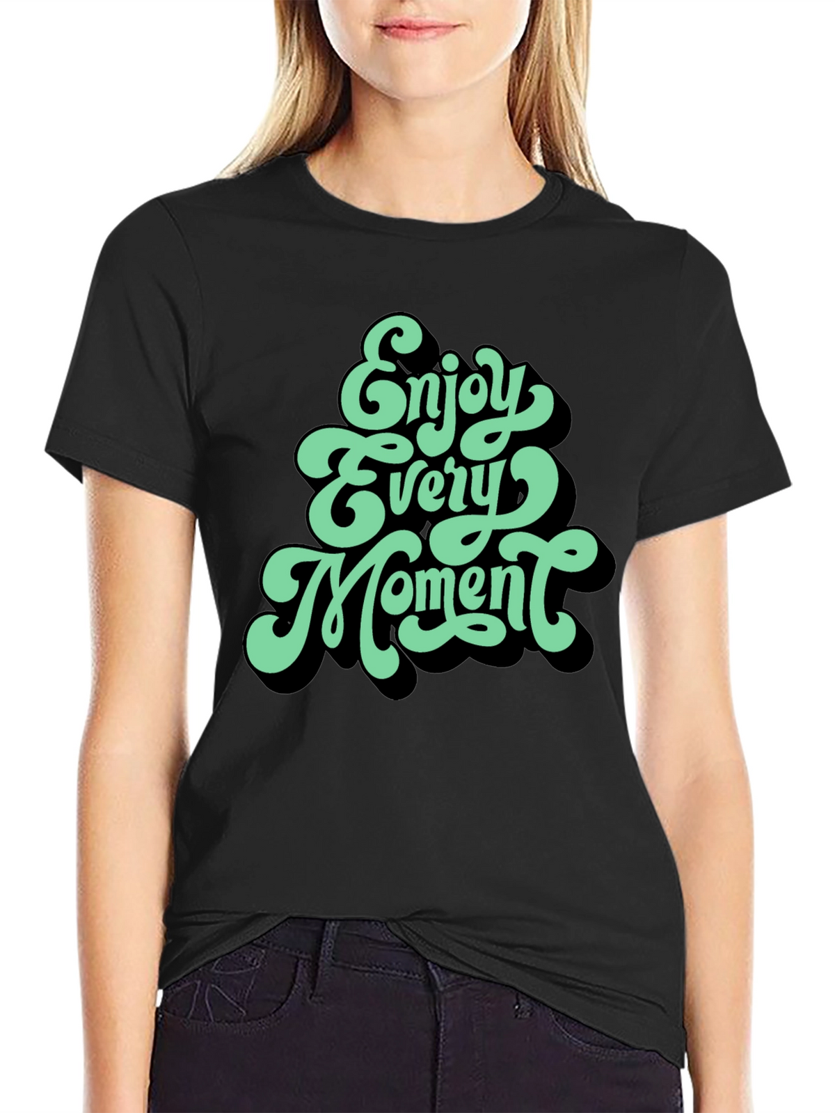 Enjoy Every Moment Graphic Tee - Black