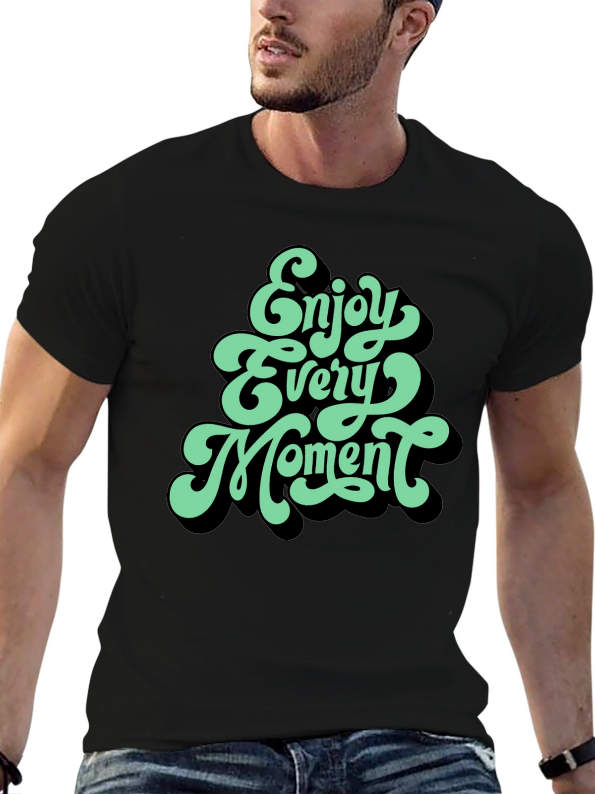 Enjoy Every Moment Graphic Tee - Black
