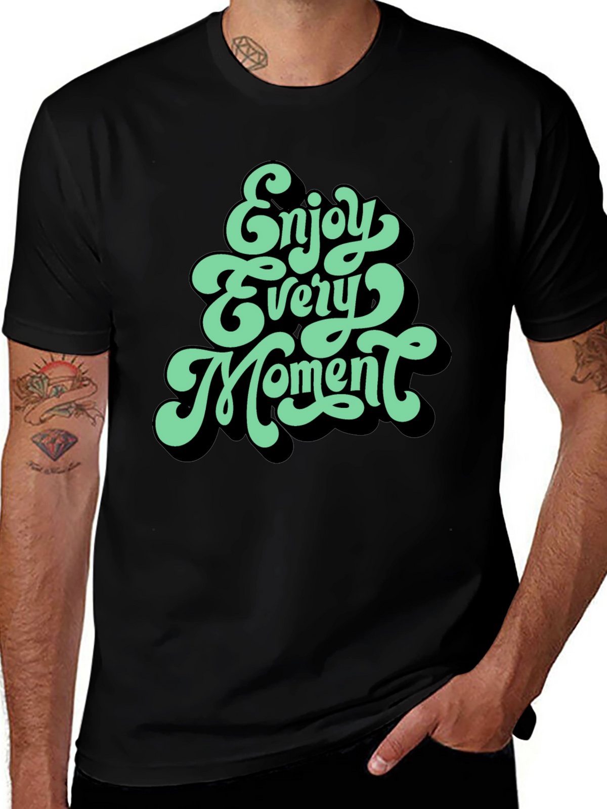 Enjoy Every Moment Graphic Tee - Black