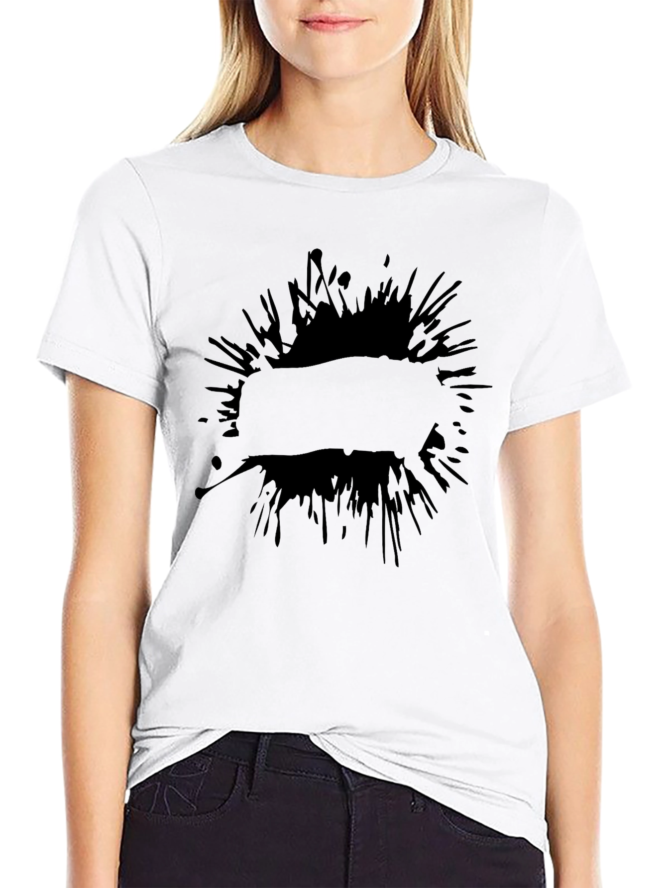 Mens Black Splatter Graphic Tee - Casual Style