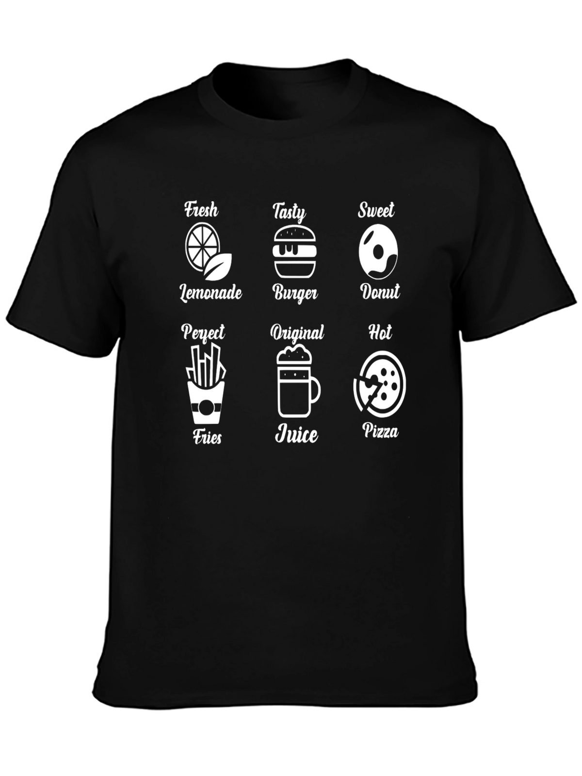 Mens Black Food Icon T-Shirt