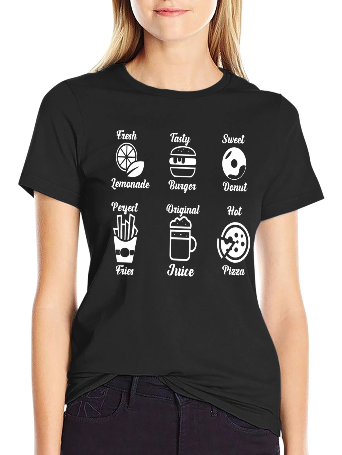 Mens Black Food Icon T-Shirt